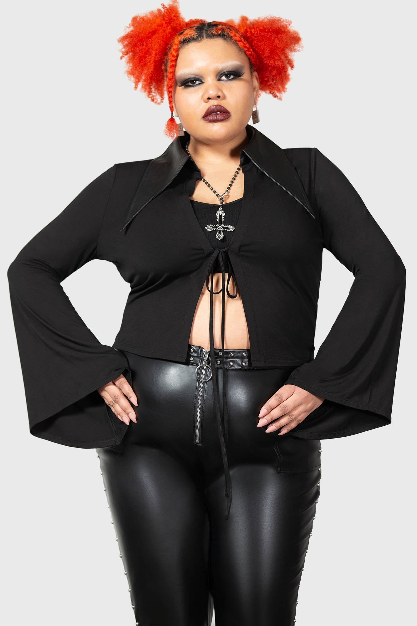 Killstar Sulfuric Magma Flared PU Leather Pants