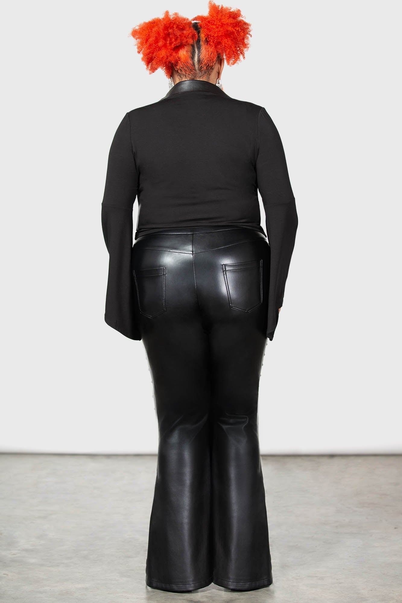 Killstar Sulfuric Magma Flared PU Leather Pants