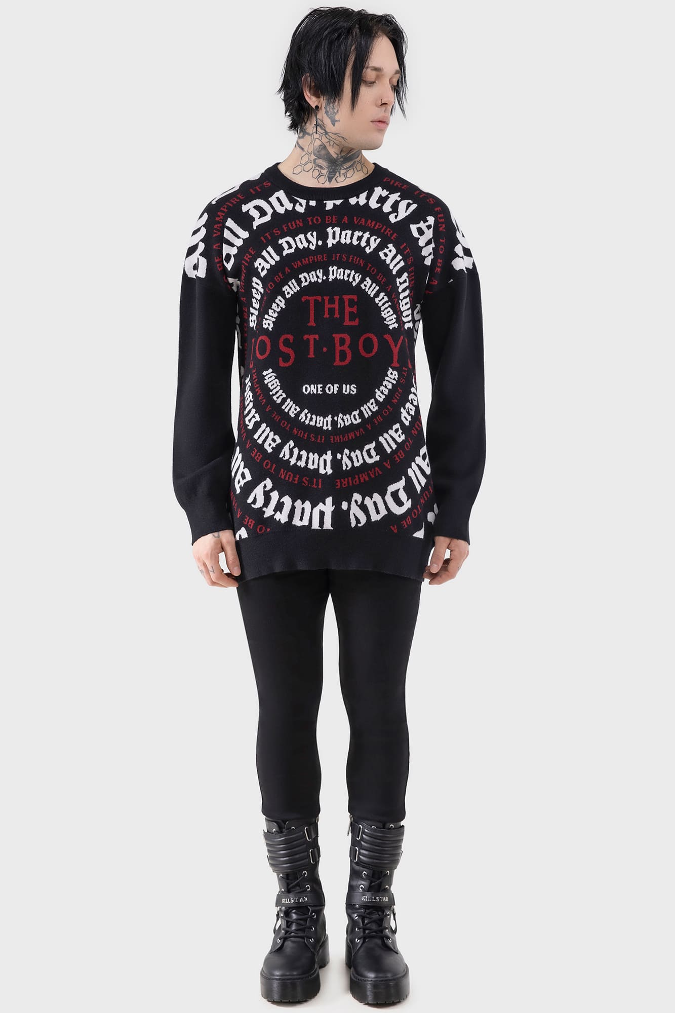 Lost Boys Party All Night Sweater - Soft Knit Graphic Crewneck