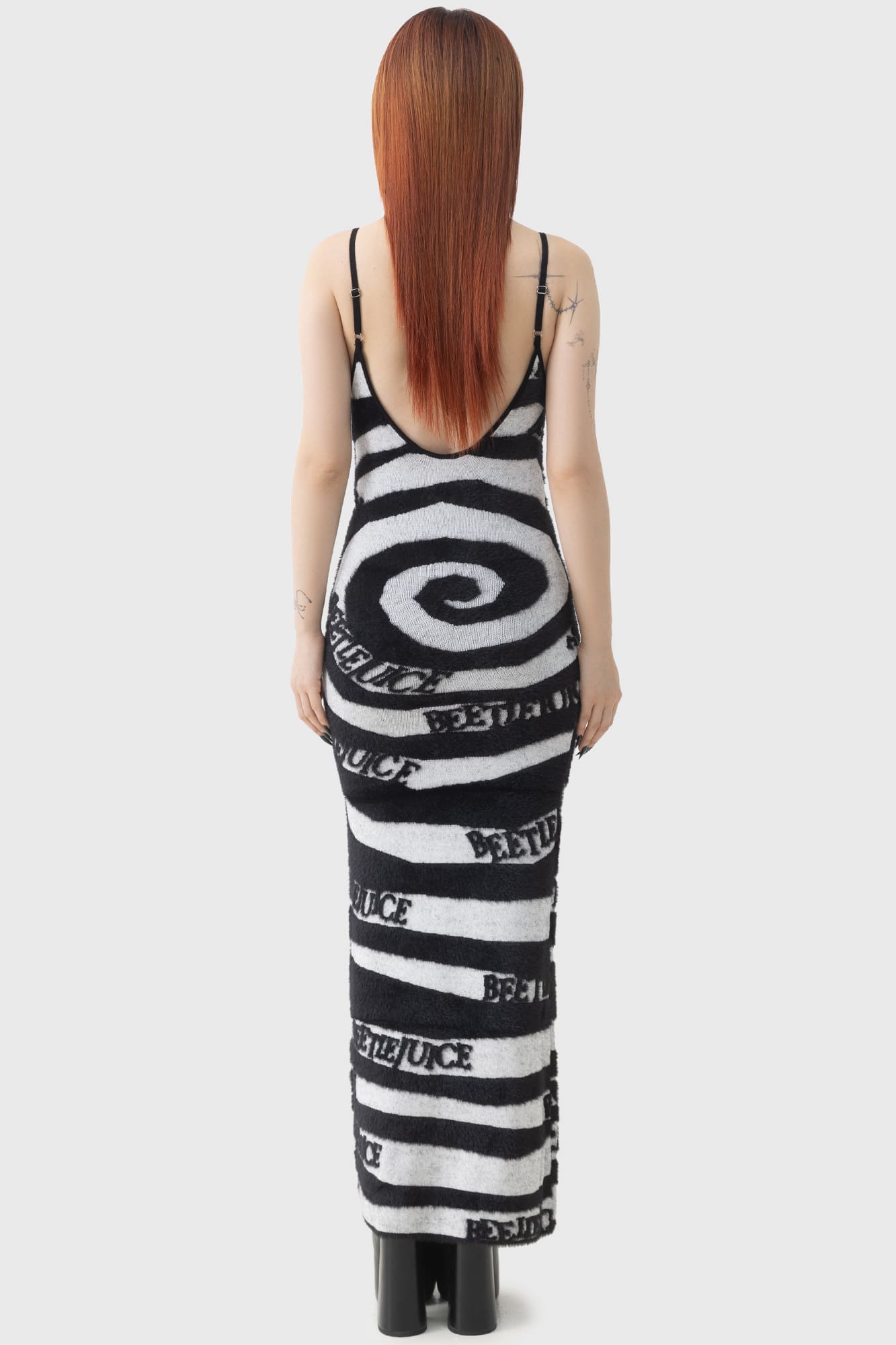 Killstar Beetlejuice Vertigo Spiral Knit Maxi Dress