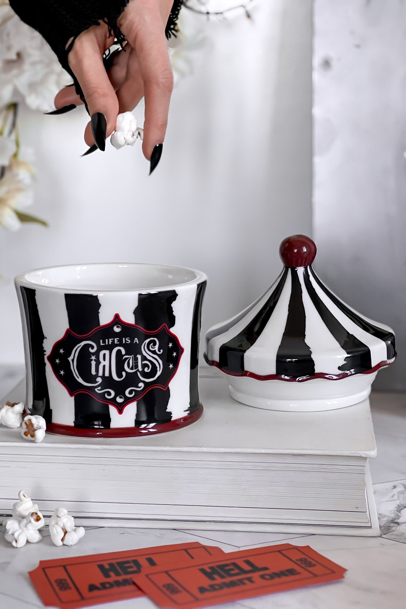 Killstar Life is a Circus Ceramic Jar - Handcrafted Porcelain