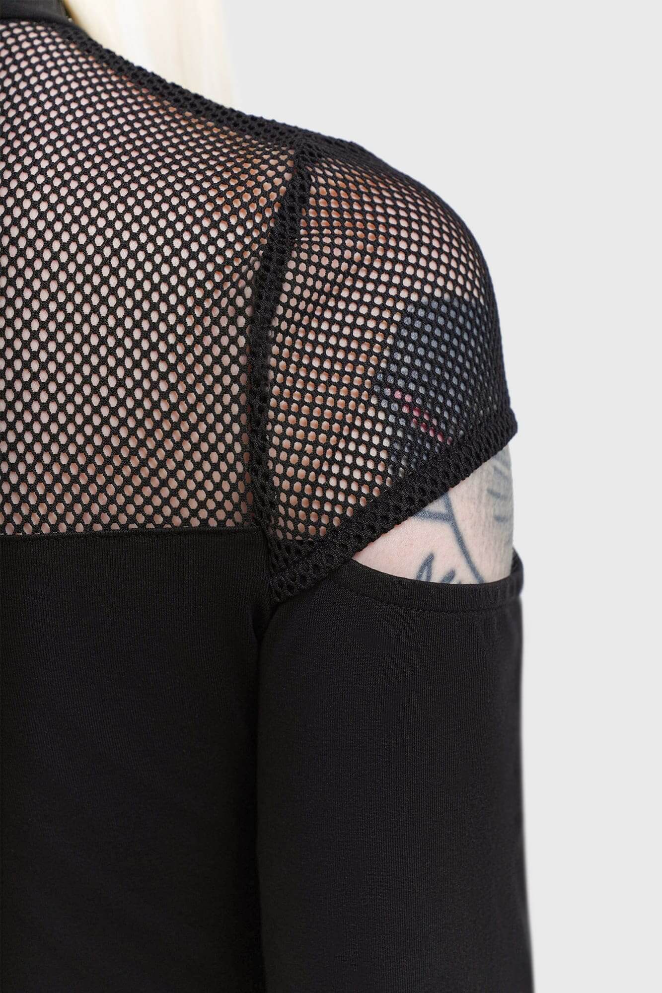 Killstar Miss Masher Fishnet Panel Gothic Top with Cut Outs