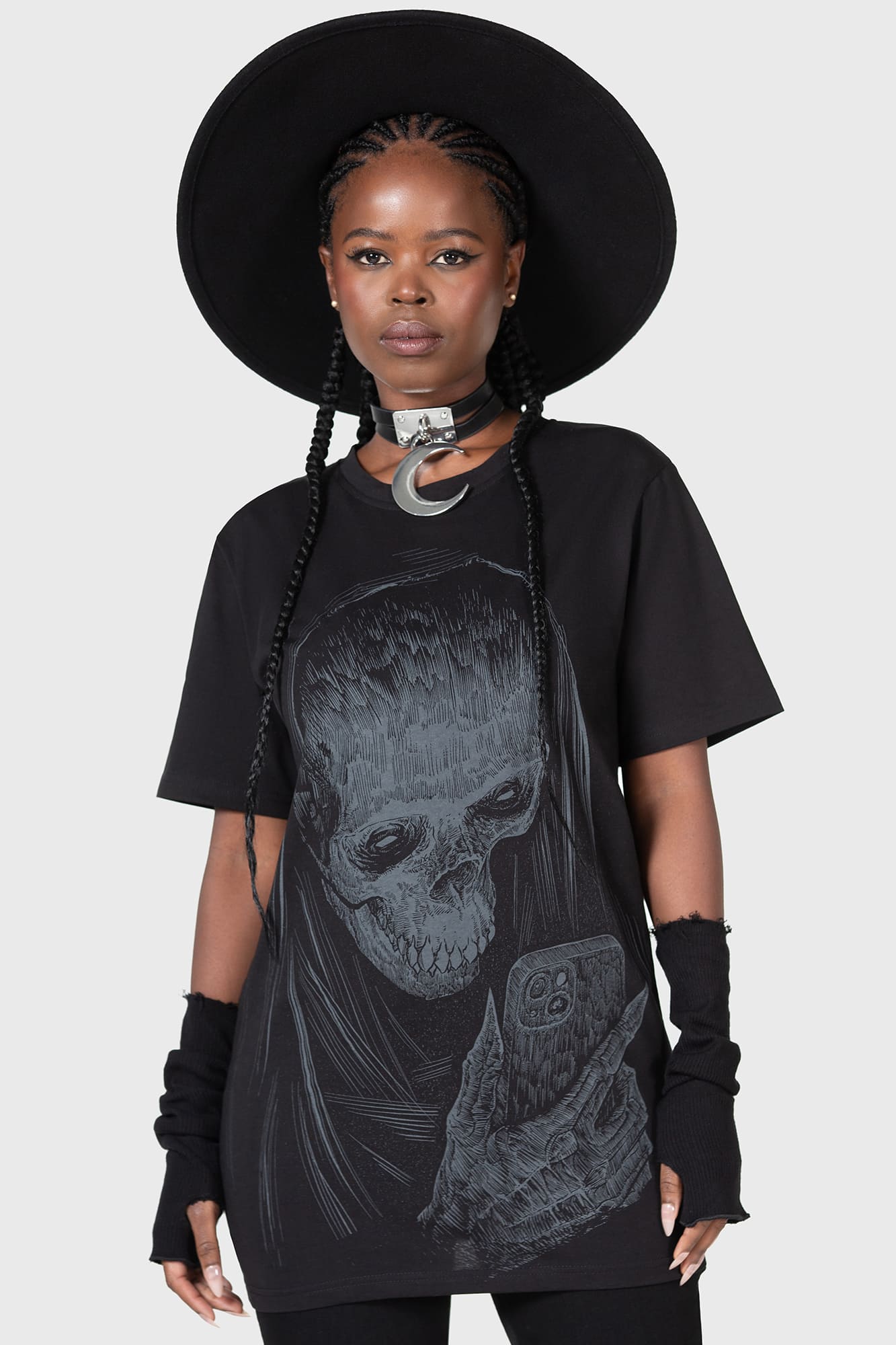 Killstar Digi Death Graphic Cotton T-Shirt - Relaxed Fit