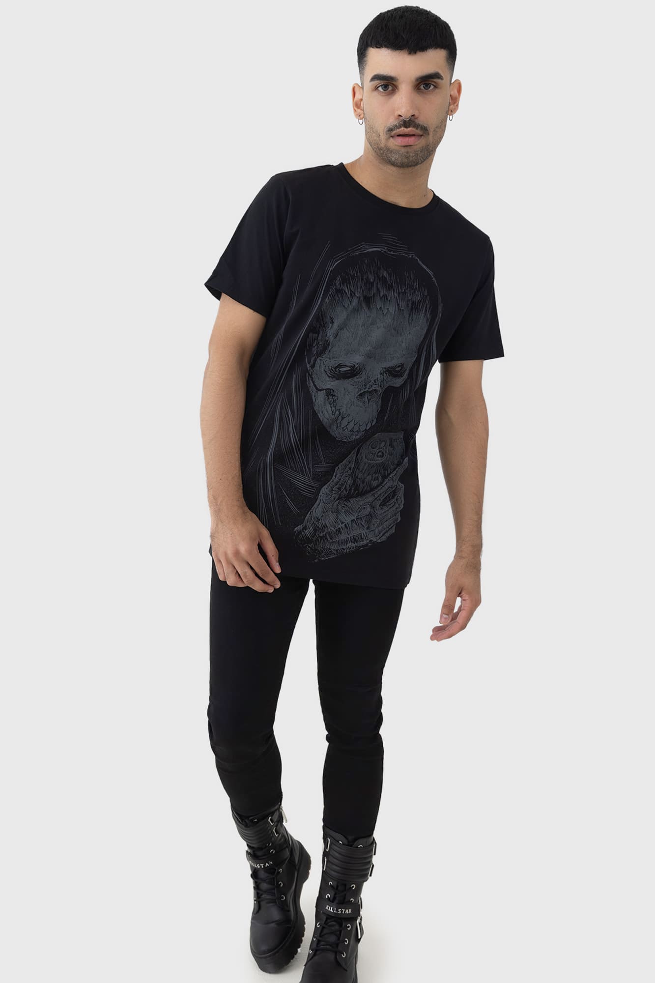 Killstar Digi Death Graphic Cotton T-Shirt - Relaxed Fit