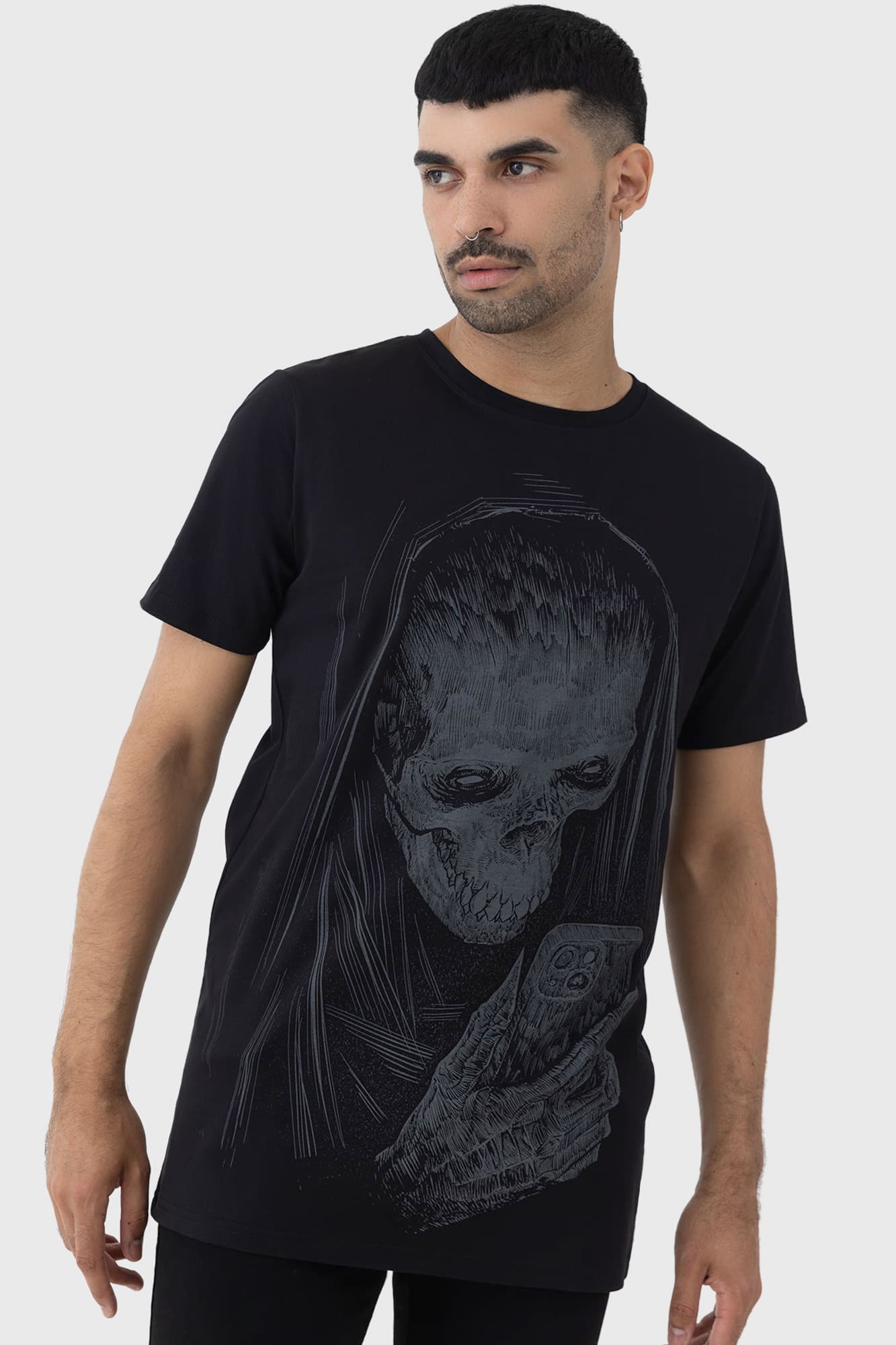 Killstar Digi Death Graphic Cotton T-Shirt - Relaxed Fit