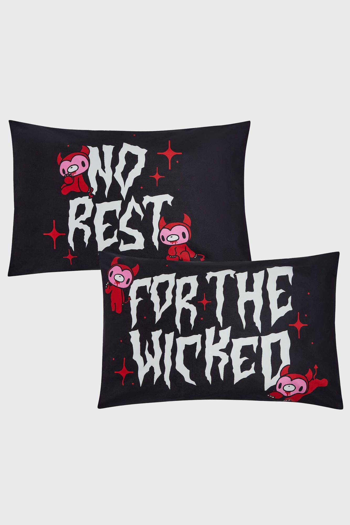 Killstar Gloomy Bear Velvet Pillowcase Set - Gothic Home Decor