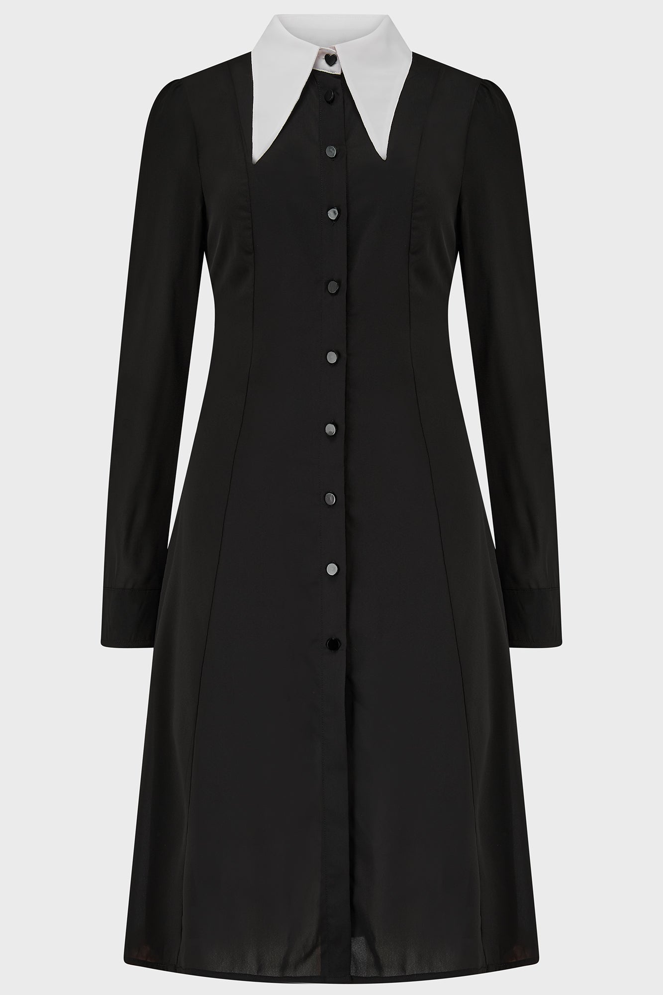 Killstar Crepuscular Midi Dress with Pointed Collar