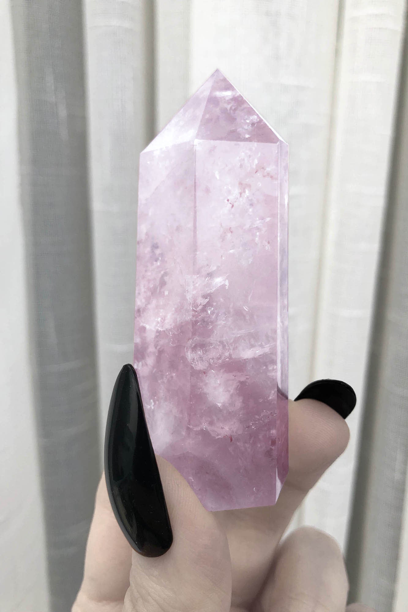 Rose Quartz Crystal Point - Natural Healing Stone for Love & Relationships