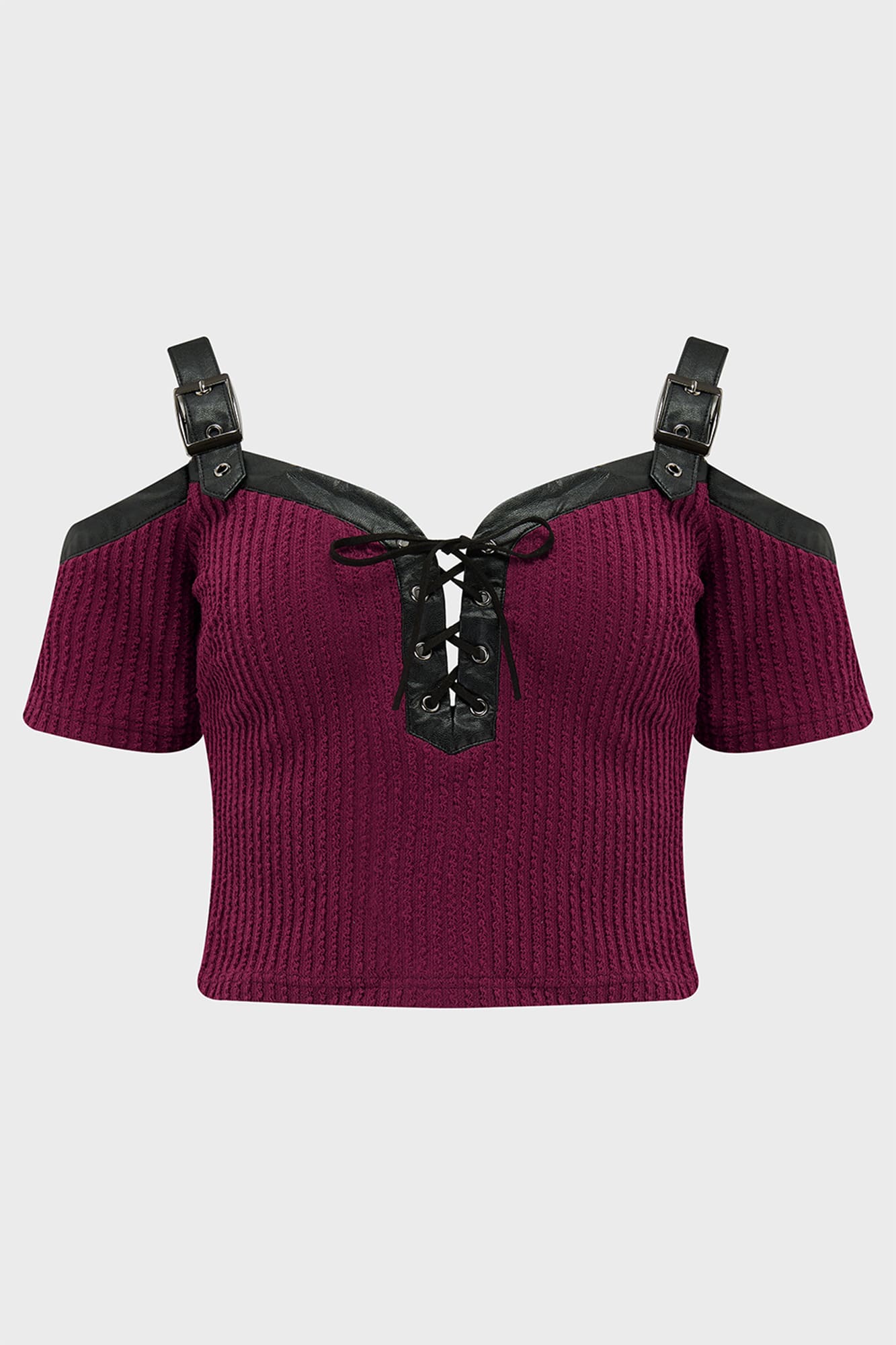 KILLSTAR Hot-Blooded Cropped Top with Lace-Up Detail