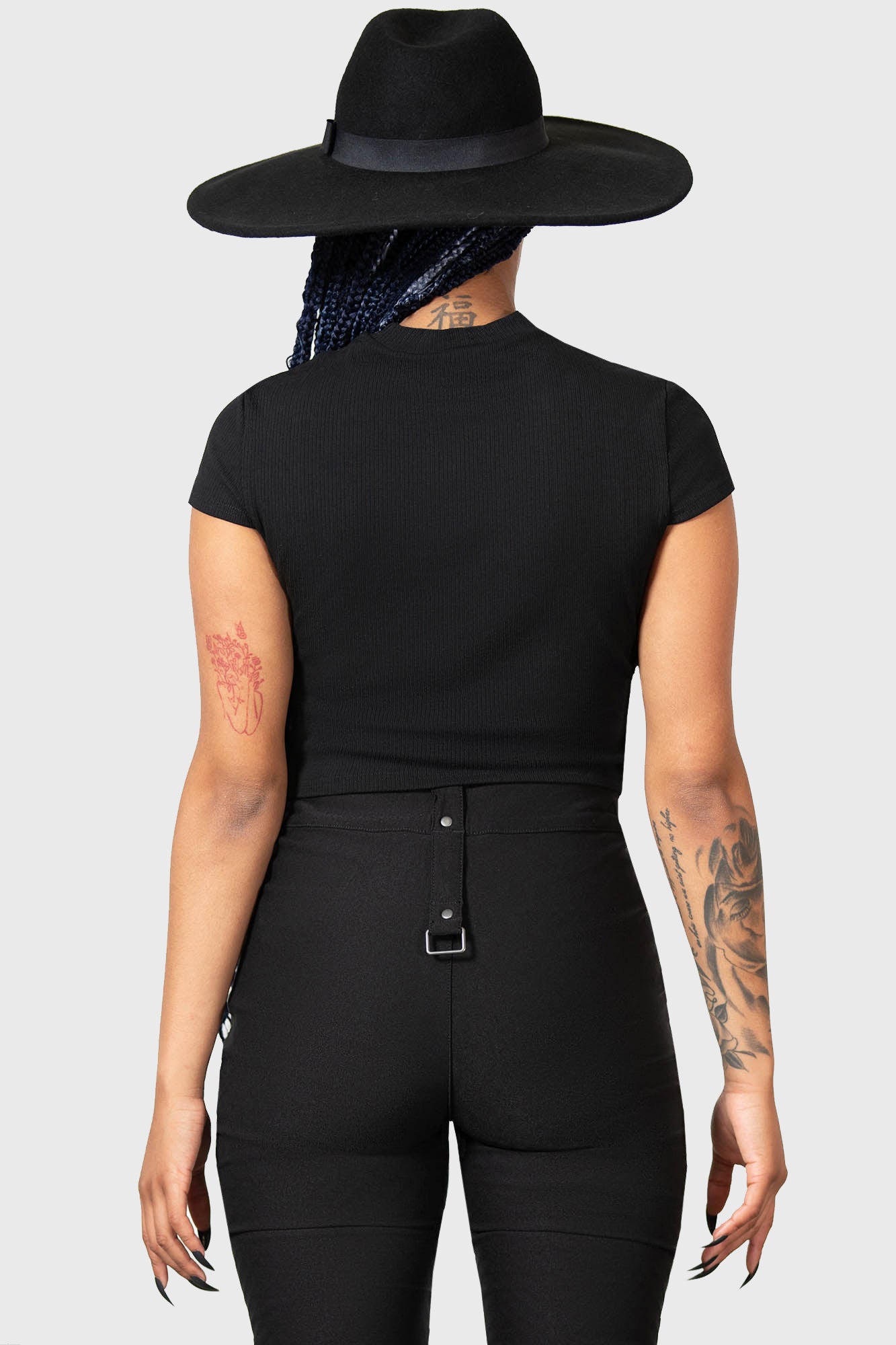 Killstar Alchemistry Cropped Ribbed Top - Embroidered Patch Detail
