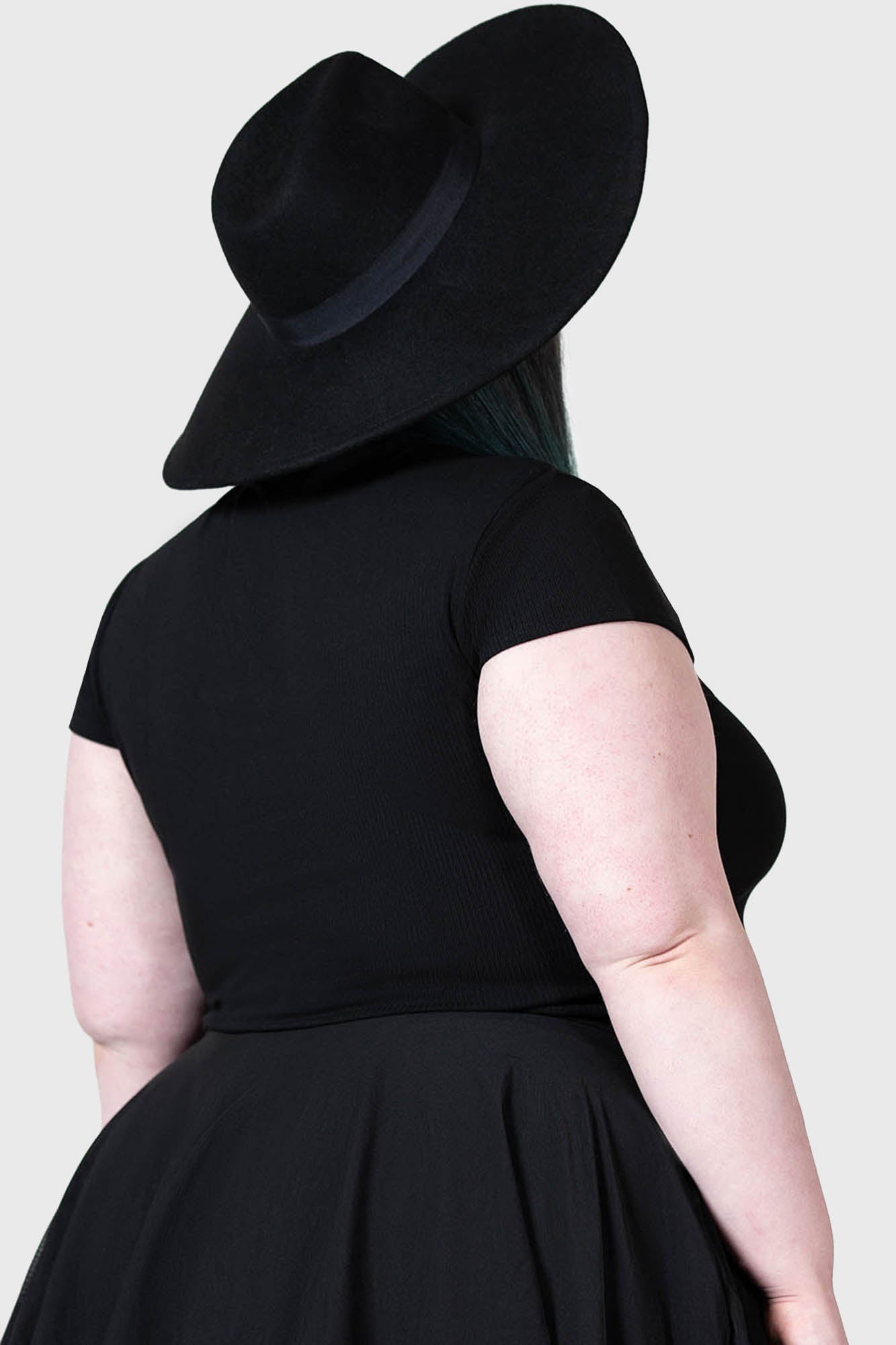 Killstar Alchemistry Cropped Ribbed Top - Embroidered Patch Detail