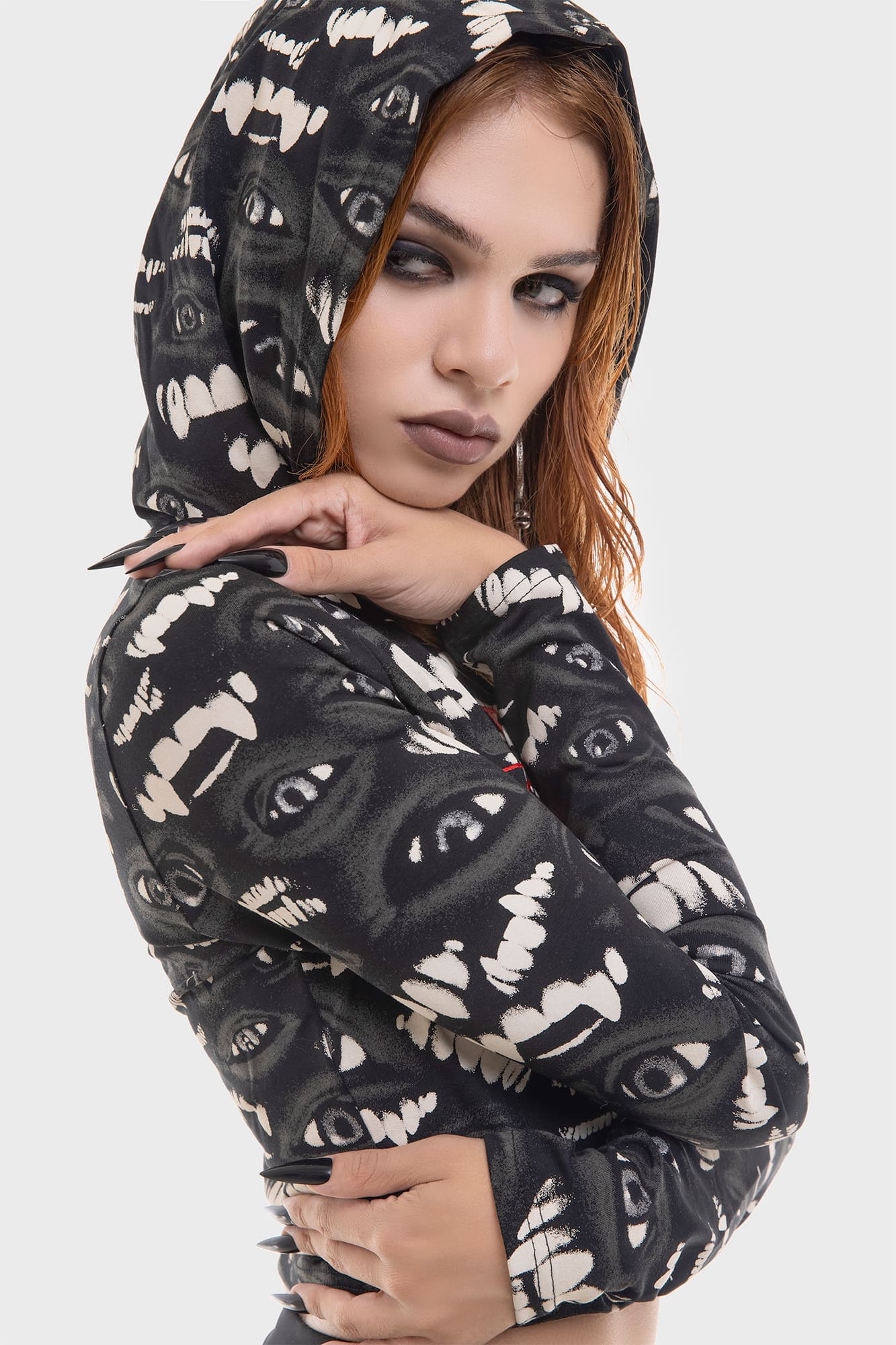 Lost Boys Crop Hoodie - Licensed Vampire Print Top