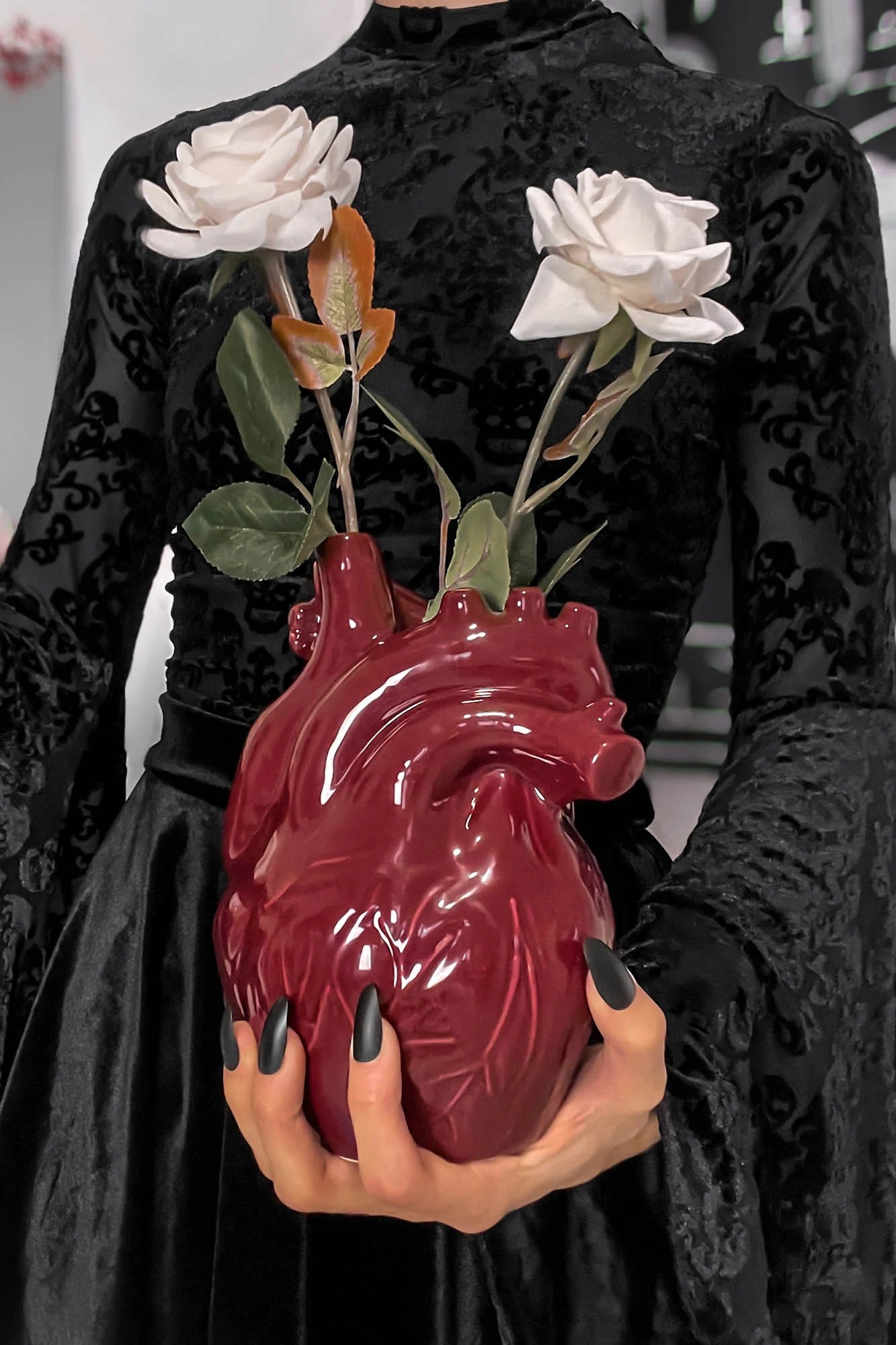 Killstar Ana-Tomic Red Porcelain Vase - Sculpted Statement Piece