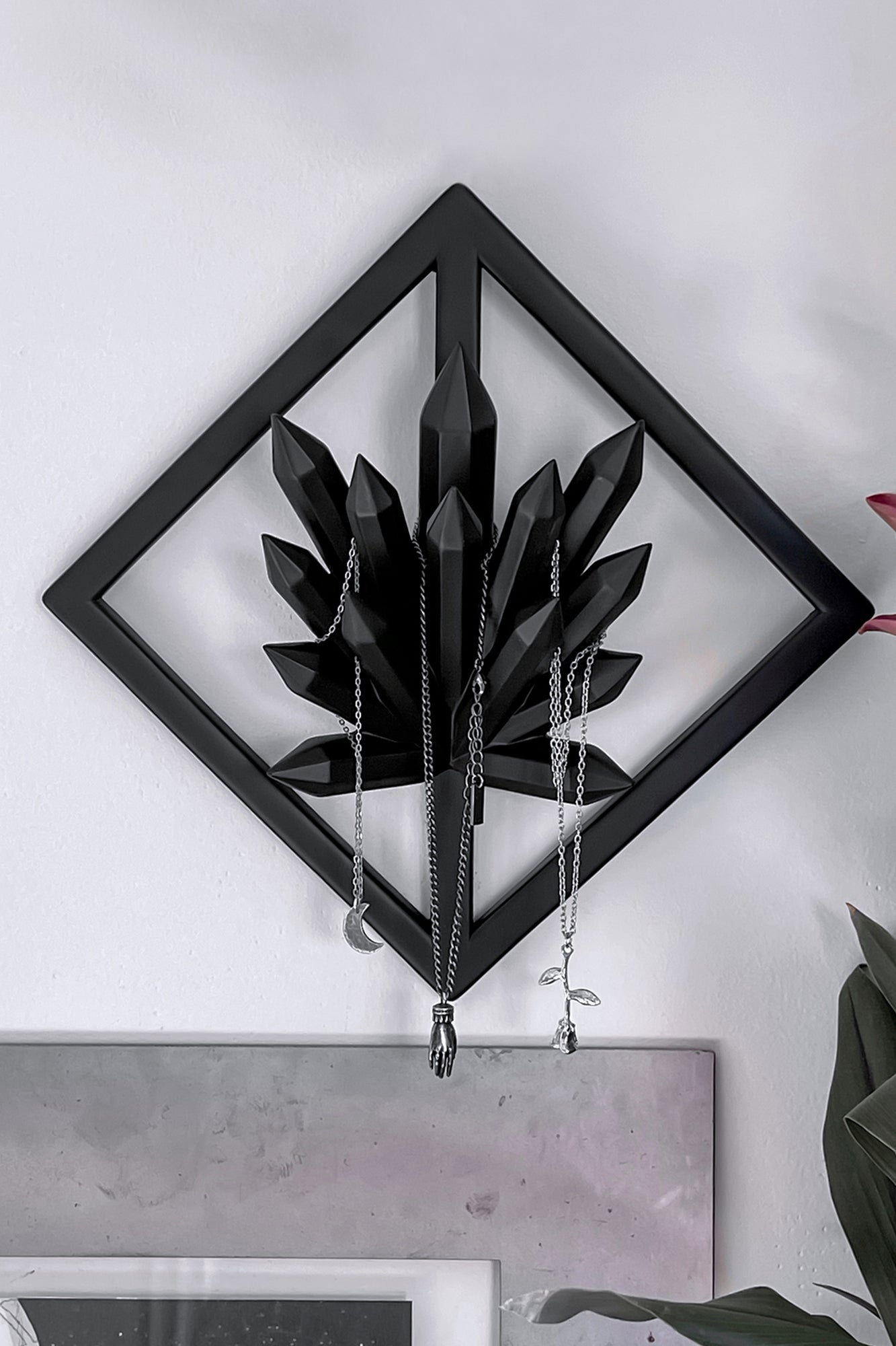 Killstar Gothic Crystal Wall Hanger - Black Resin Decor 20cm