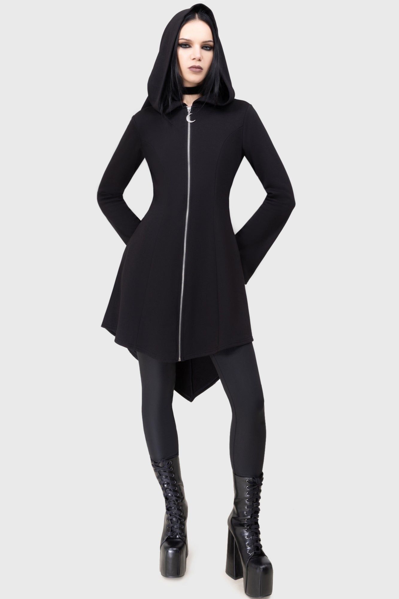 Killstar Deadly Cauldron Hooded Cloak with Moon Zip Pull
