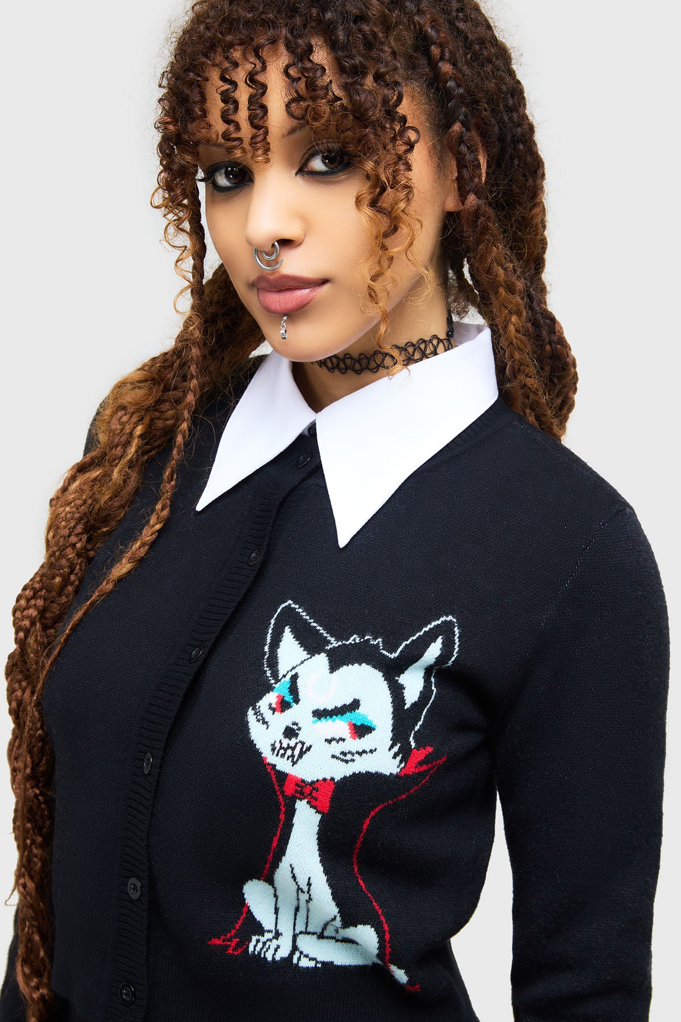 KILLSTAR Do Not Touch Me Cropped Cardigan with Vampurr Graphic