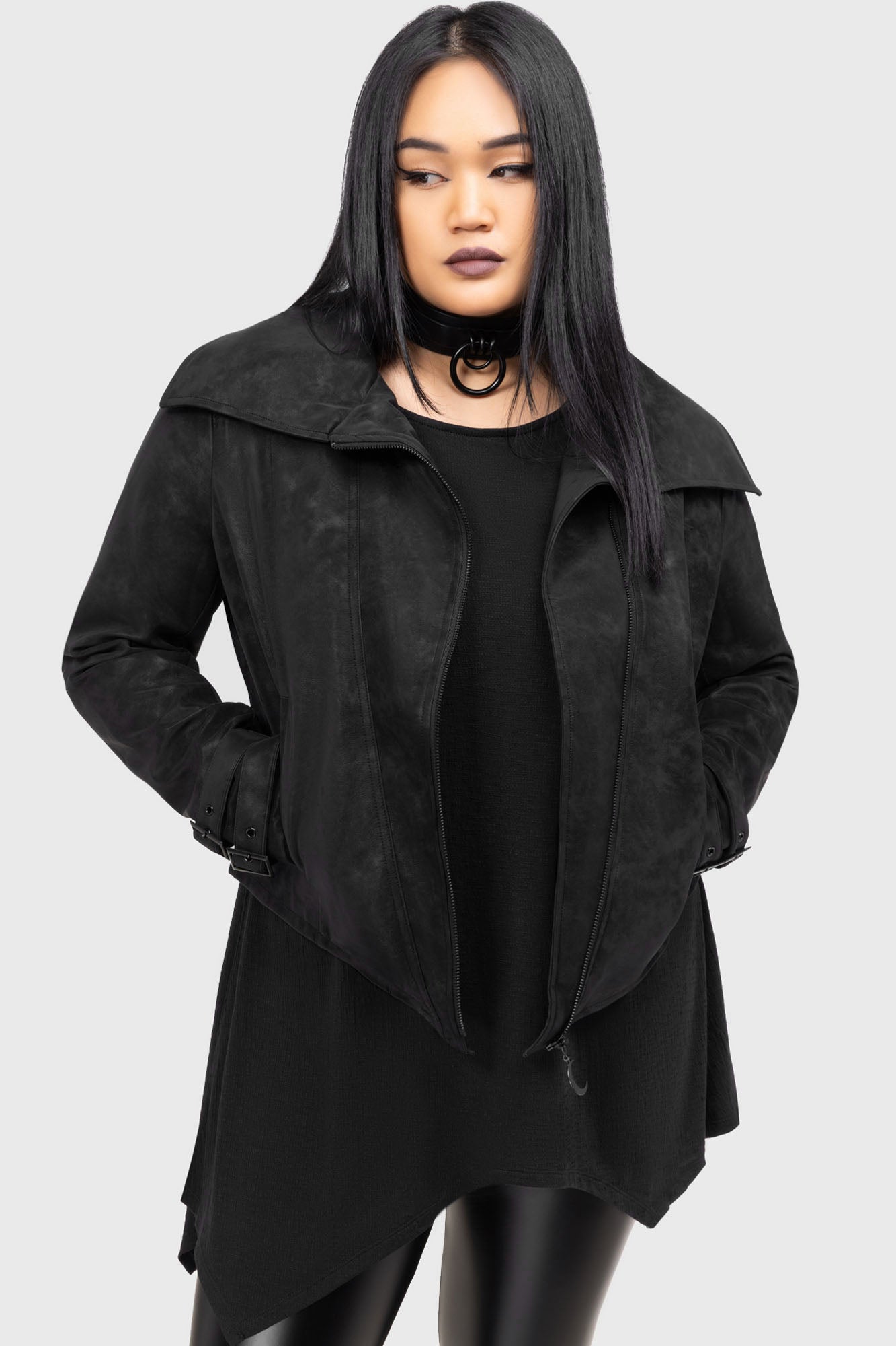 Killstar Lunar Lycan PU Jacket with Crescent Moon Zip