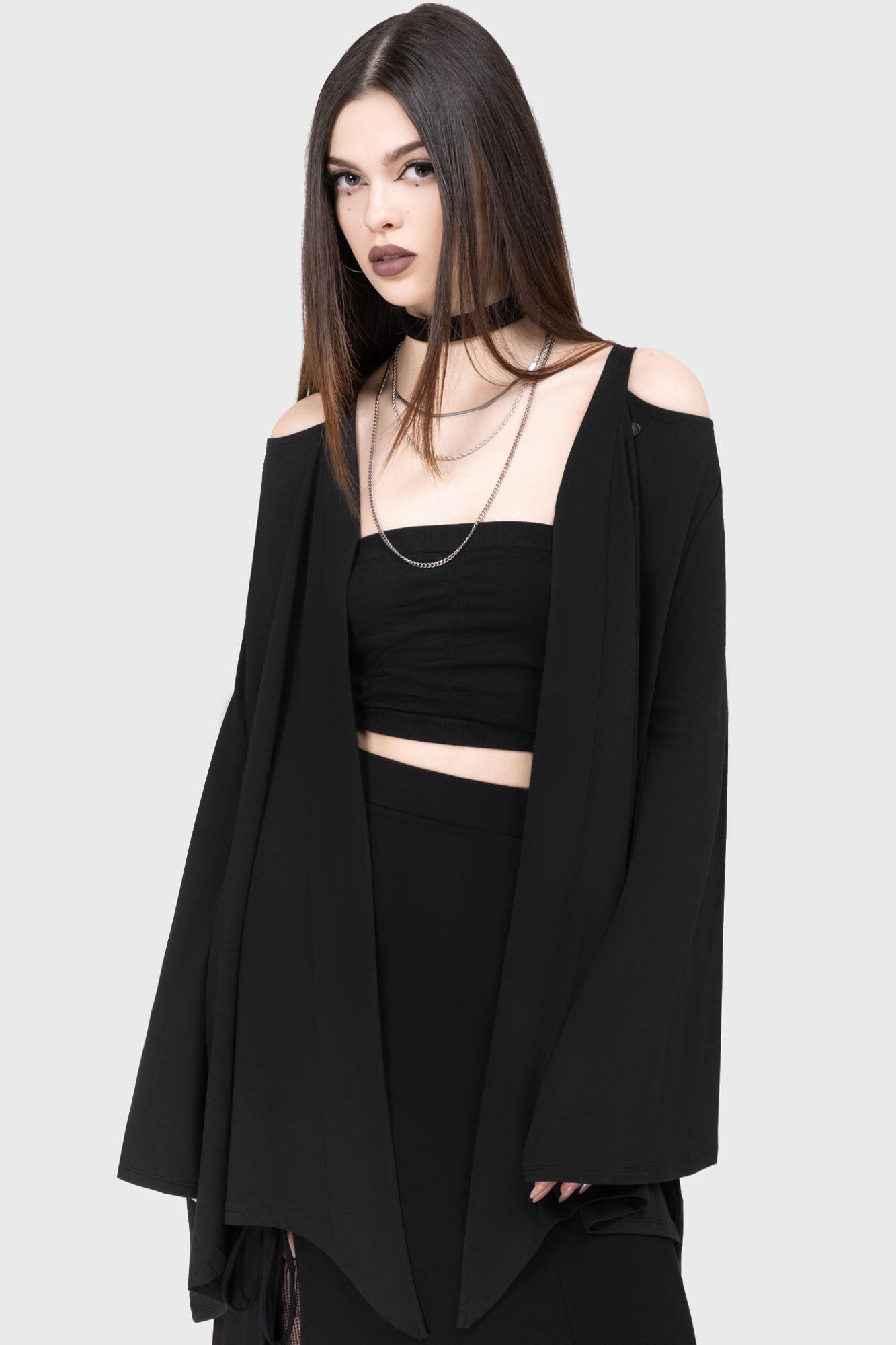 Killstar Verdigris Cloak - Asymmetric Hem & Flared Sleeves