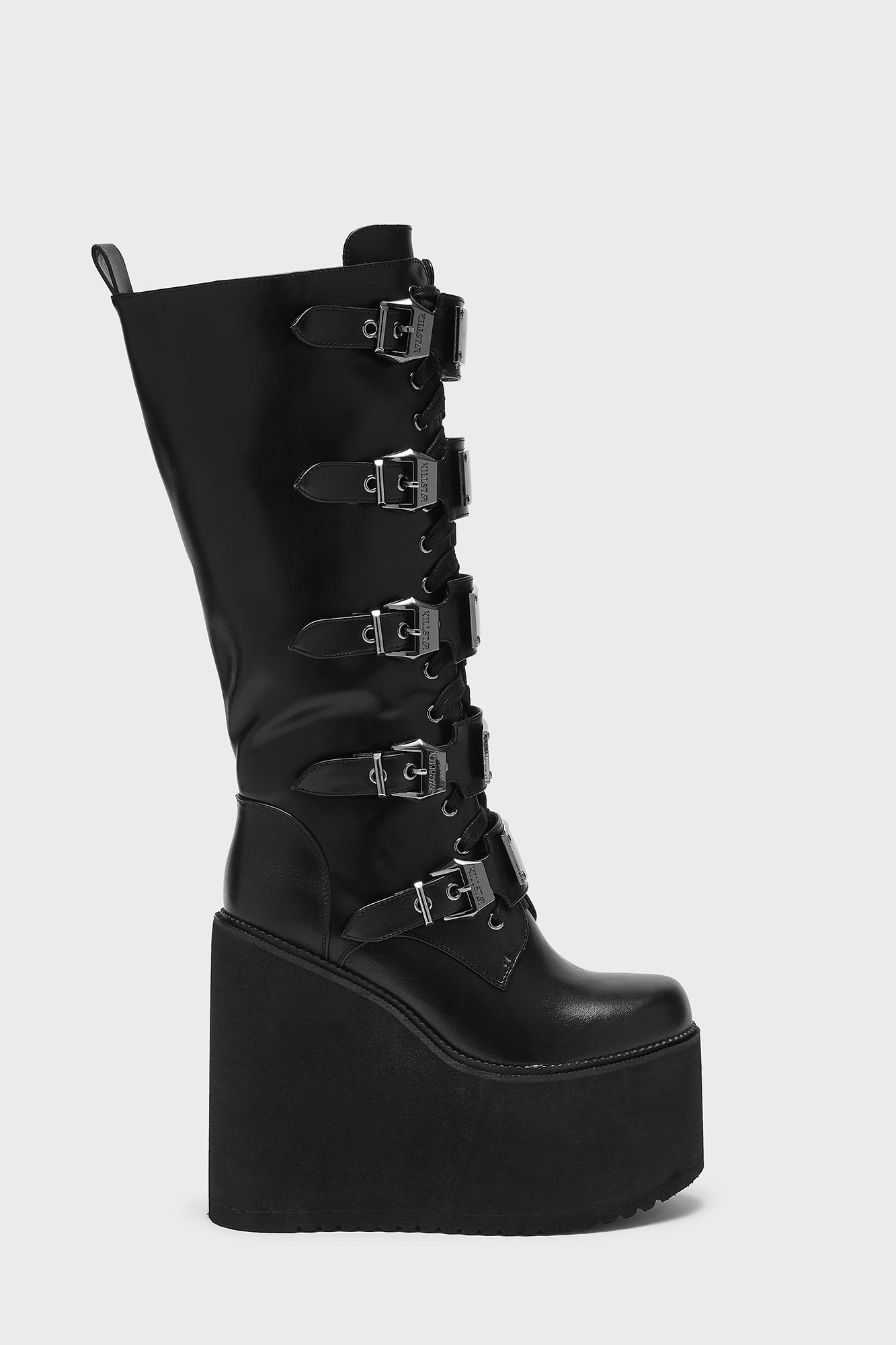 Killstar Ms Boom Platform Boots with Metal Hardware & Lace-Up
