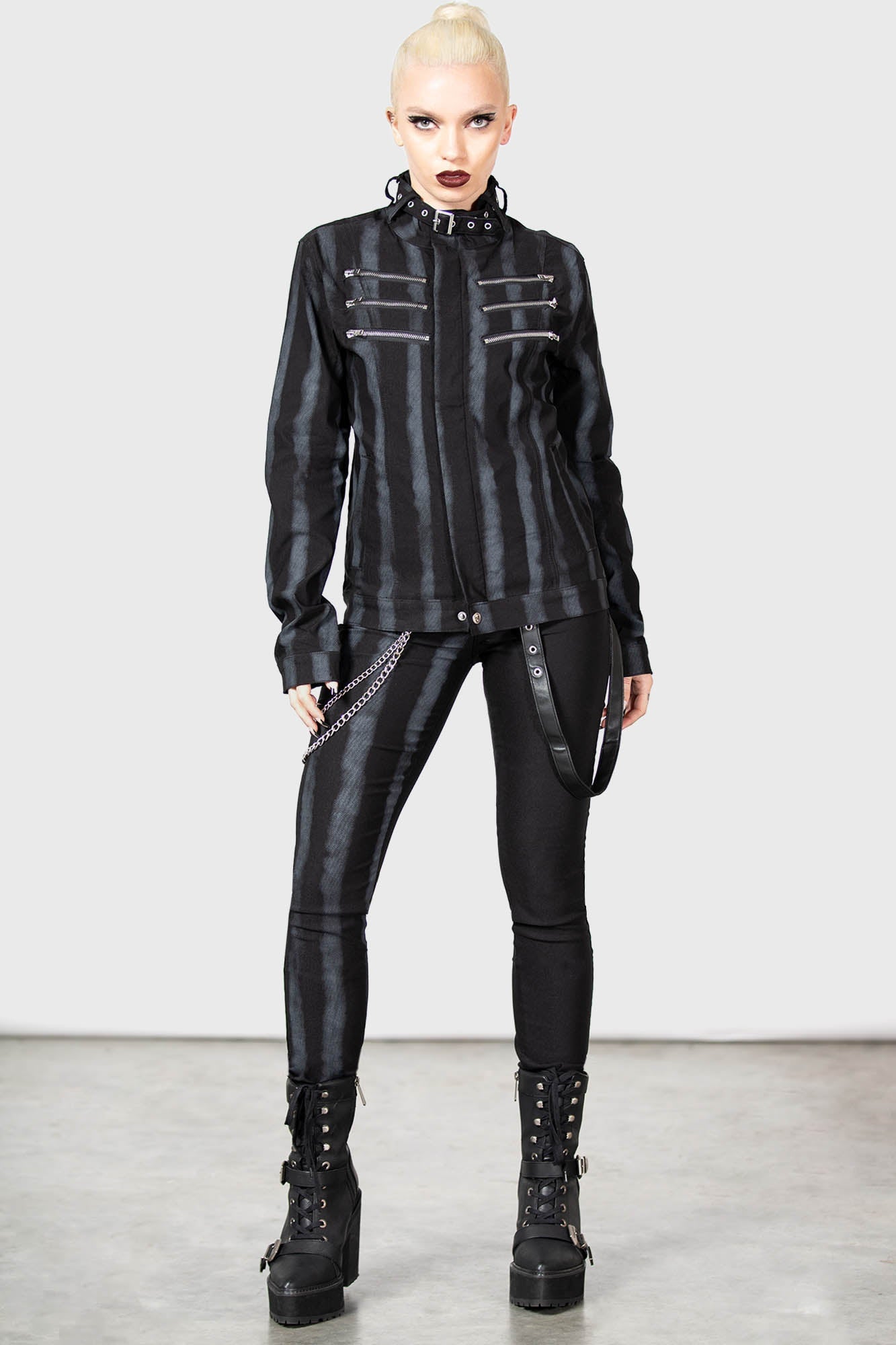 Killstar Reign And Roar Fitted Zip Jacket - Unisex Stretch Design