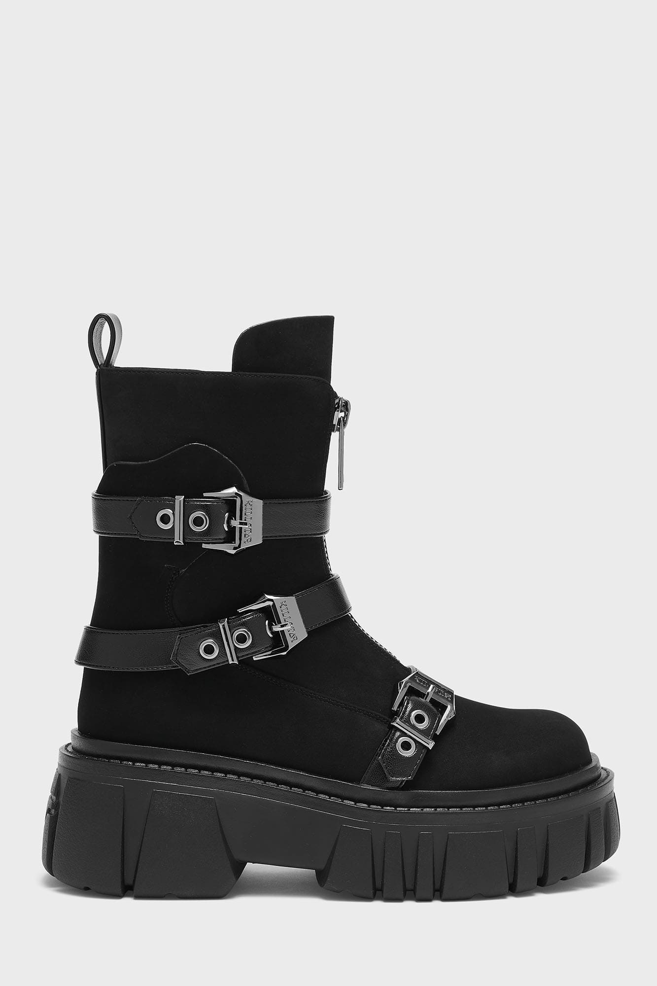 Killstar Coffin Combat Boots with Buckle Details & Platform