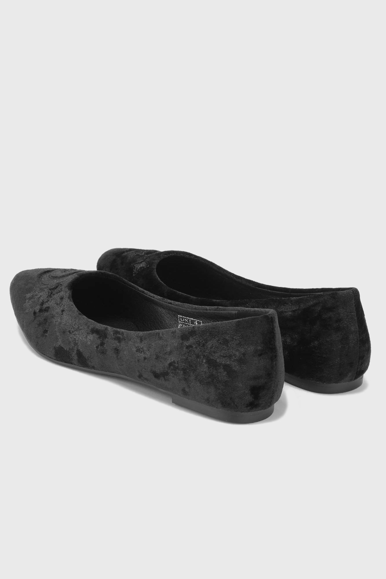 Killstar Lunanite Crushed Velvet Embroidered Flats