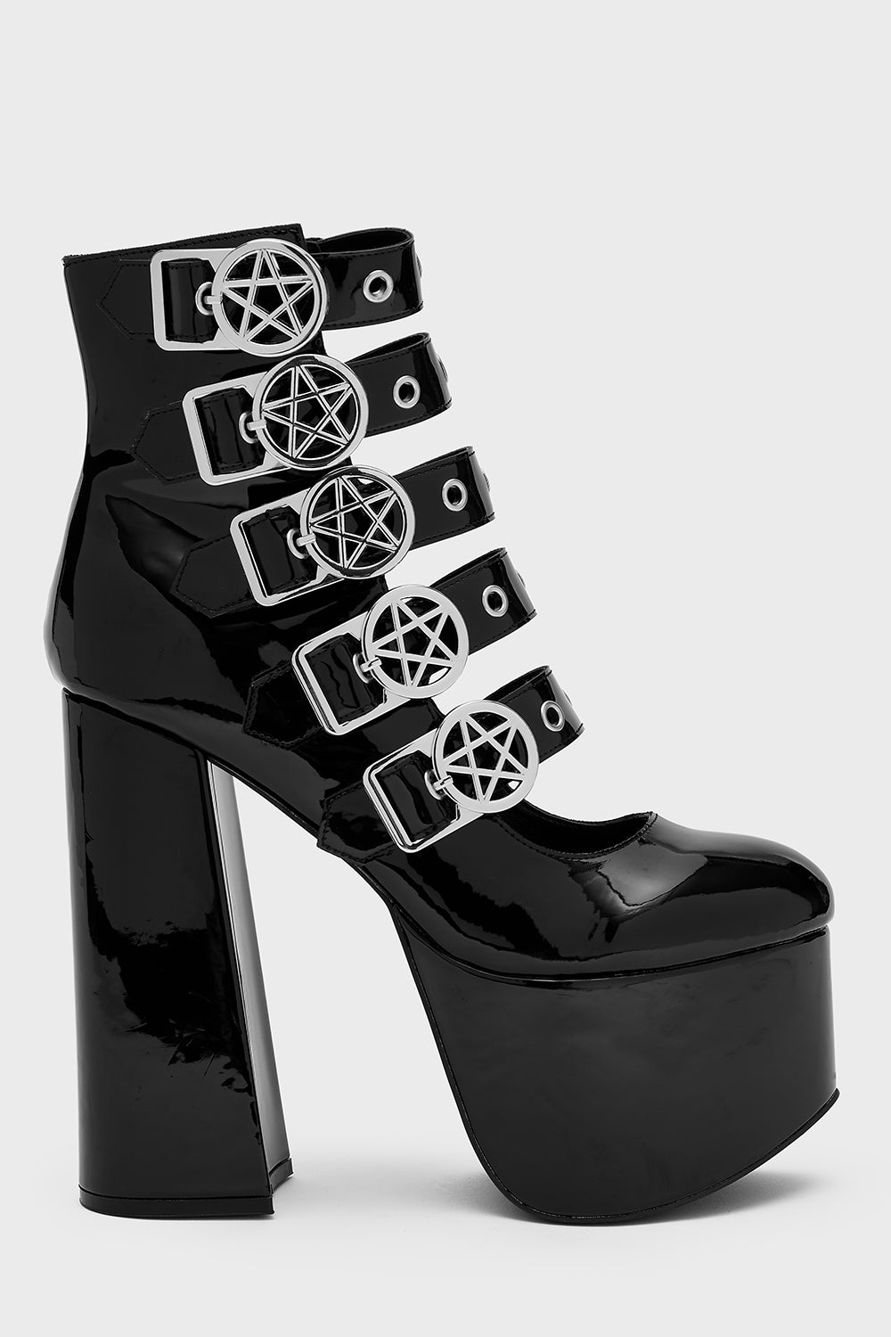 Killstar Panic Platform Heels with Adjustable Buckles