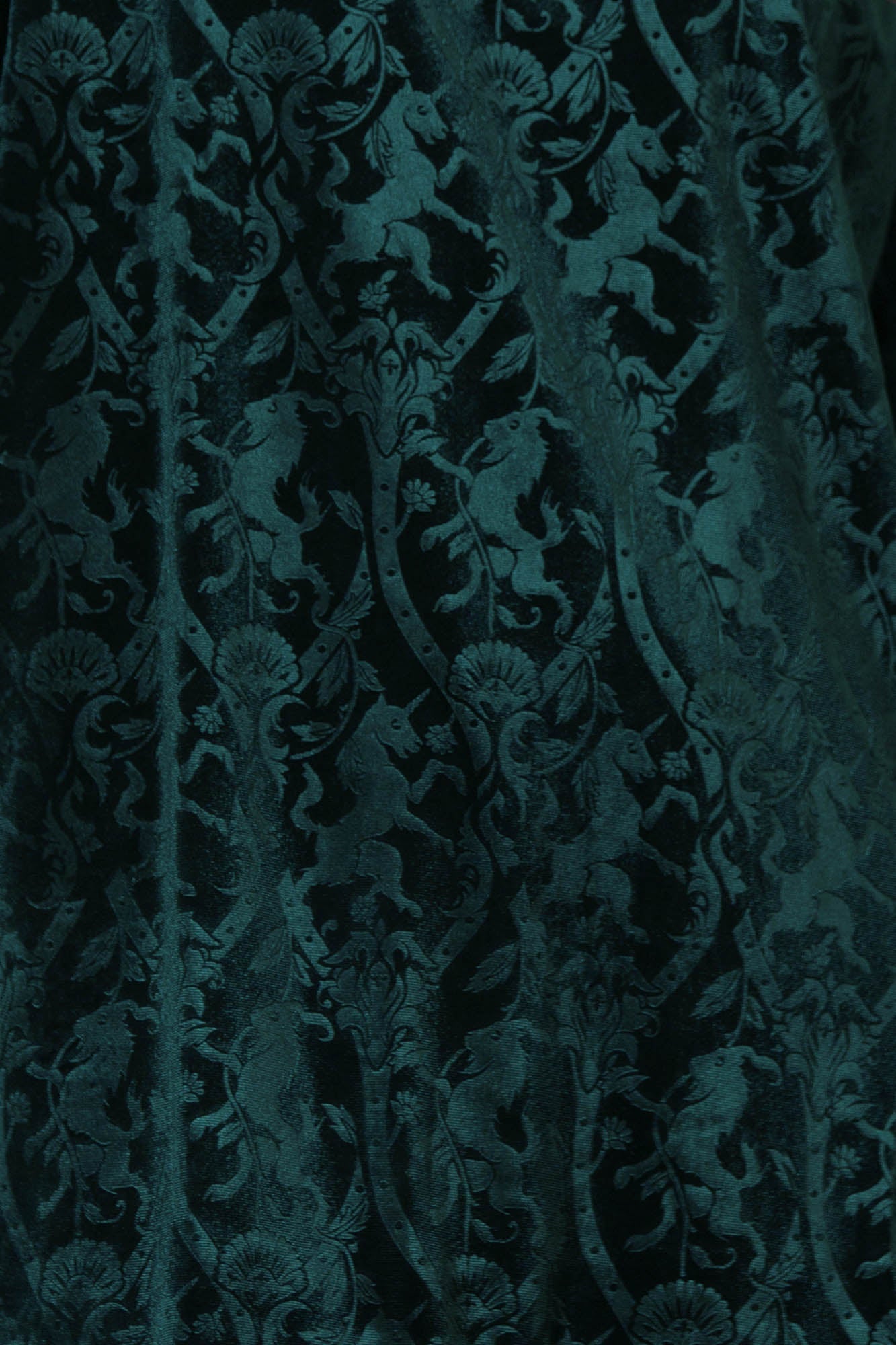 Killstar Doom Duchess Velvet Mini Skirt - Emerald Green