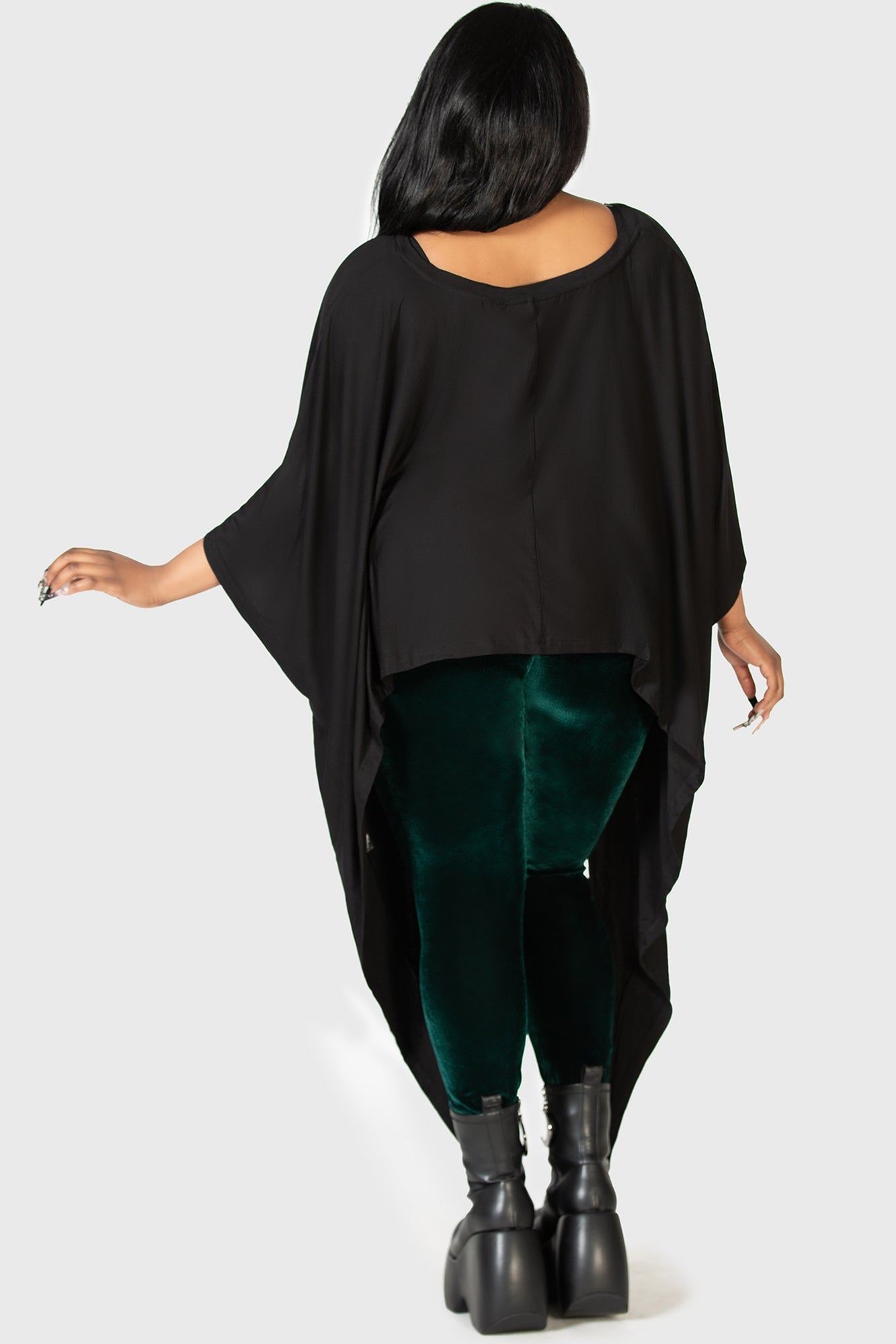 Killstar Celestial Bodies Cropped Jersey Top with Wide Sleeves