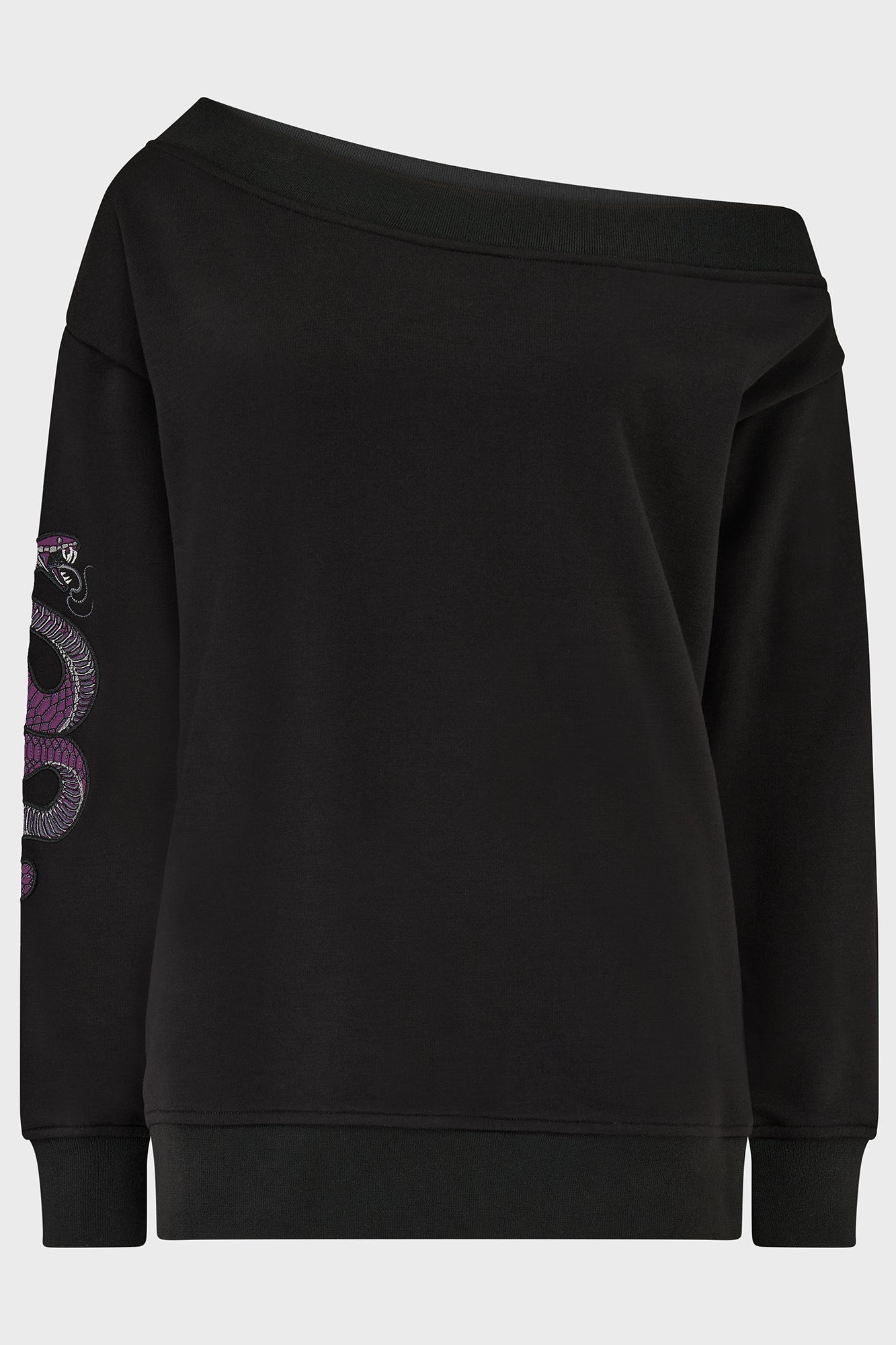 Killstar Dreadwood Snake Embroidery Sweatshirt - Gothic Loose Fit