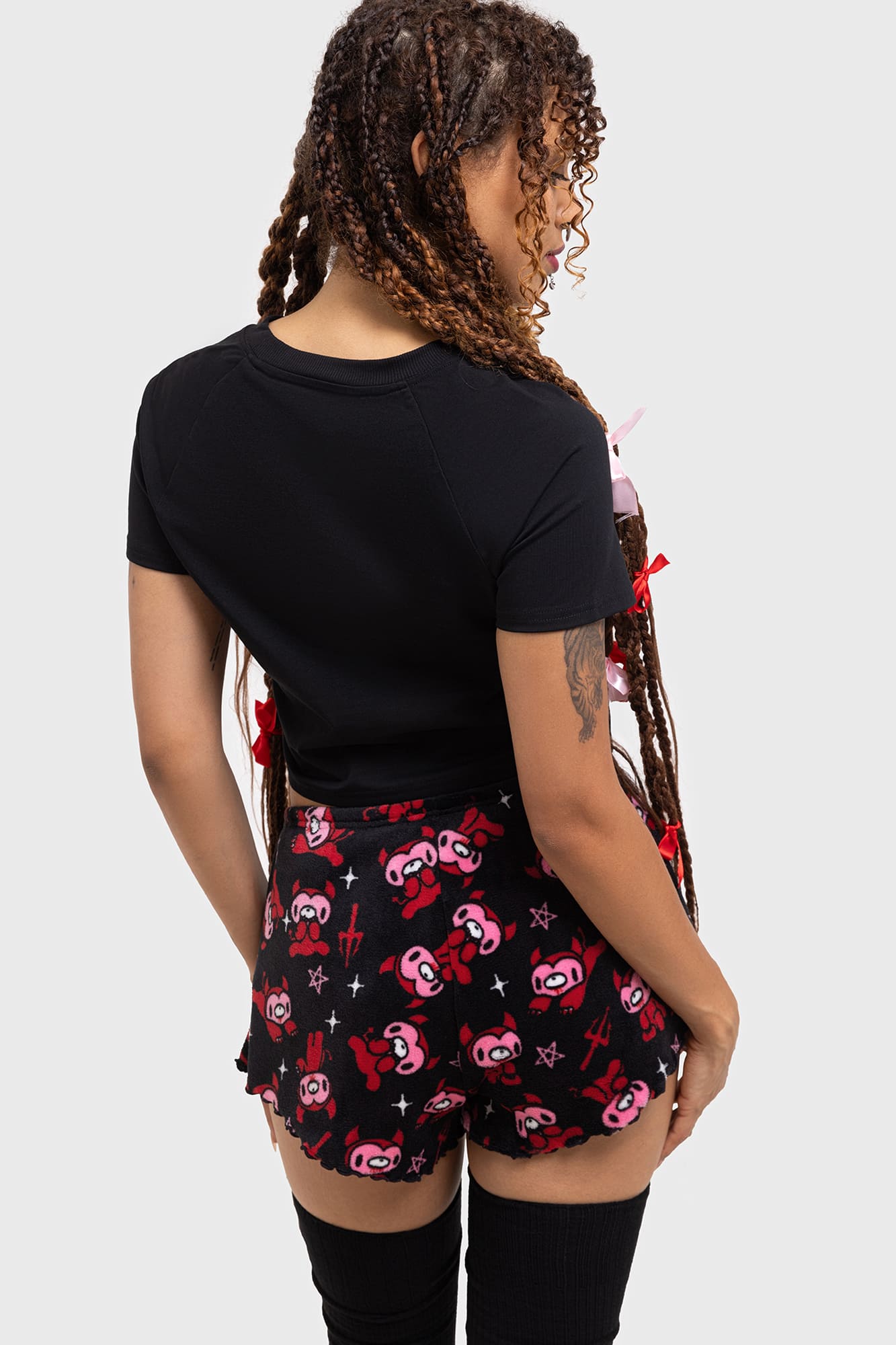 Killstar God Is Busy Cropped Cotton Lounge Top