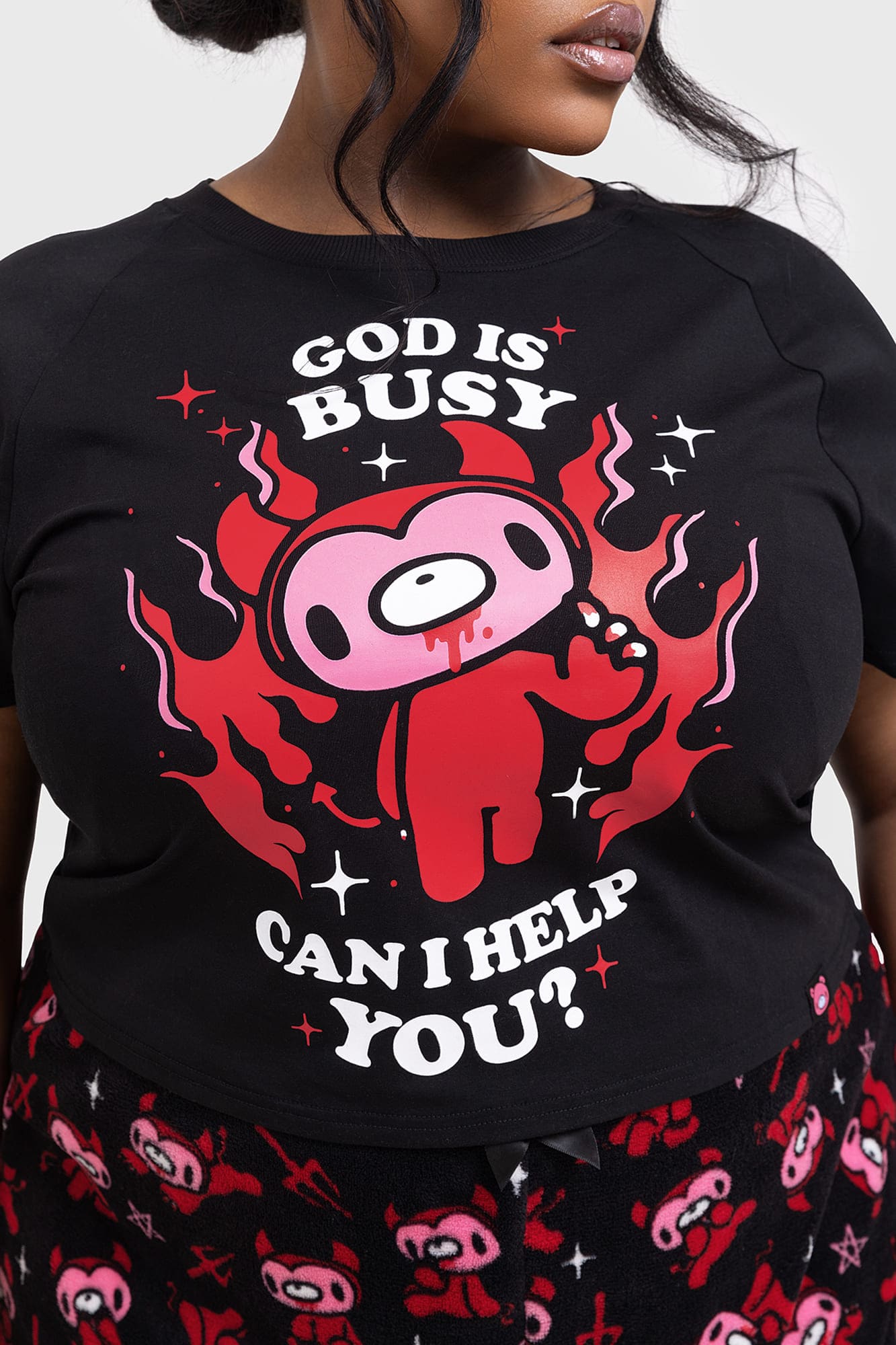 Killstar God Is Busy Cropped Cotton Lounge Top