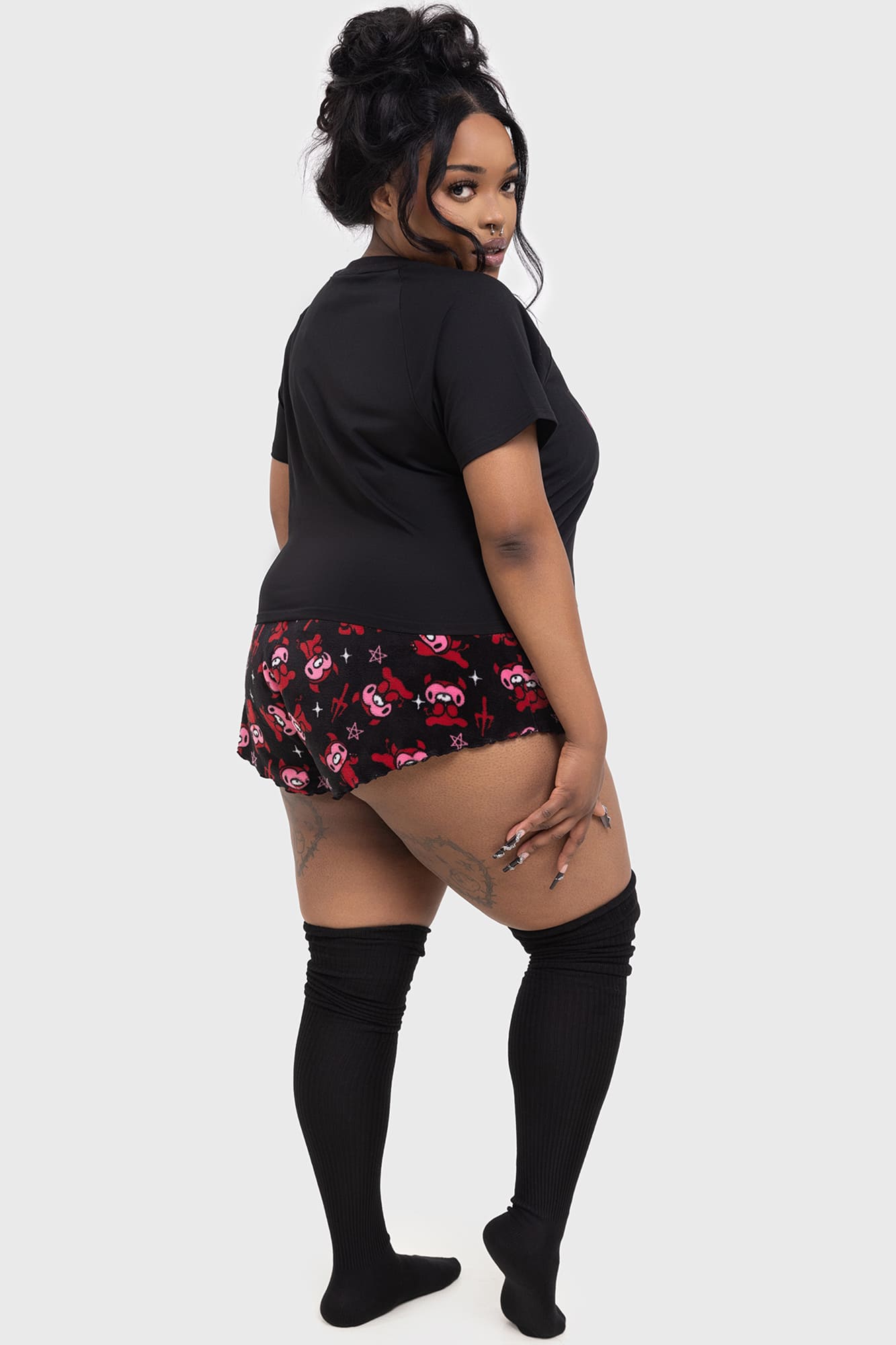 Killstar God Is Busy Cropped Cotton Lounge Top