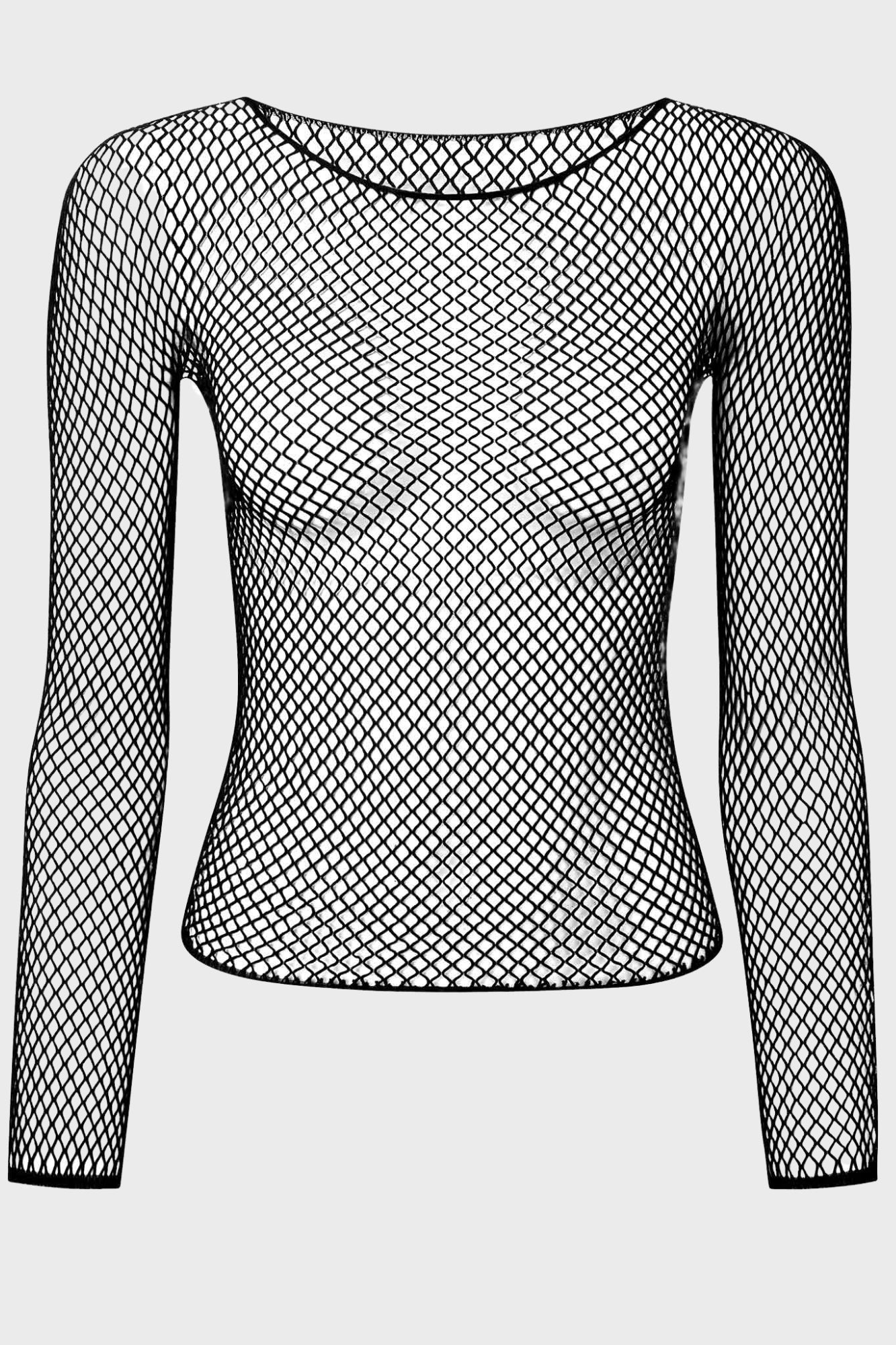 Hellrazor Fishnet Top - Gothic Nylon Mesh Shirt for Women