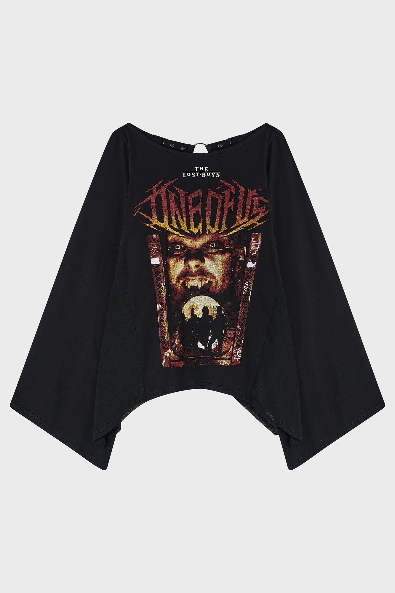 Lost Boys Initiation Long Sleeve Top with Bell Sleeves & Sheer Back