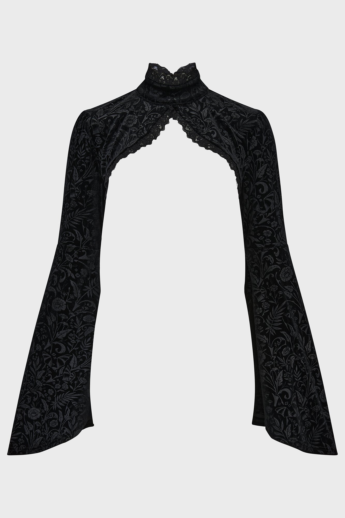 Killstar Mystic Coil Velvet Bolero with Lace Hem