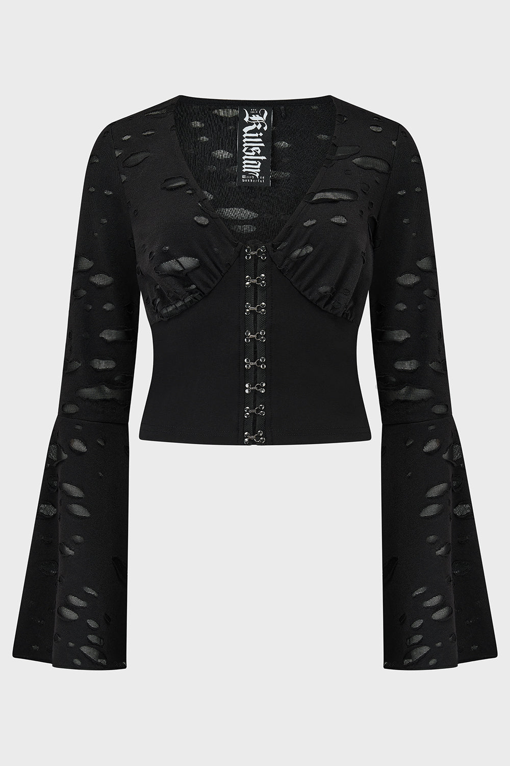 Killstar Mourning Glen Gothic Top with Flared Sleeves