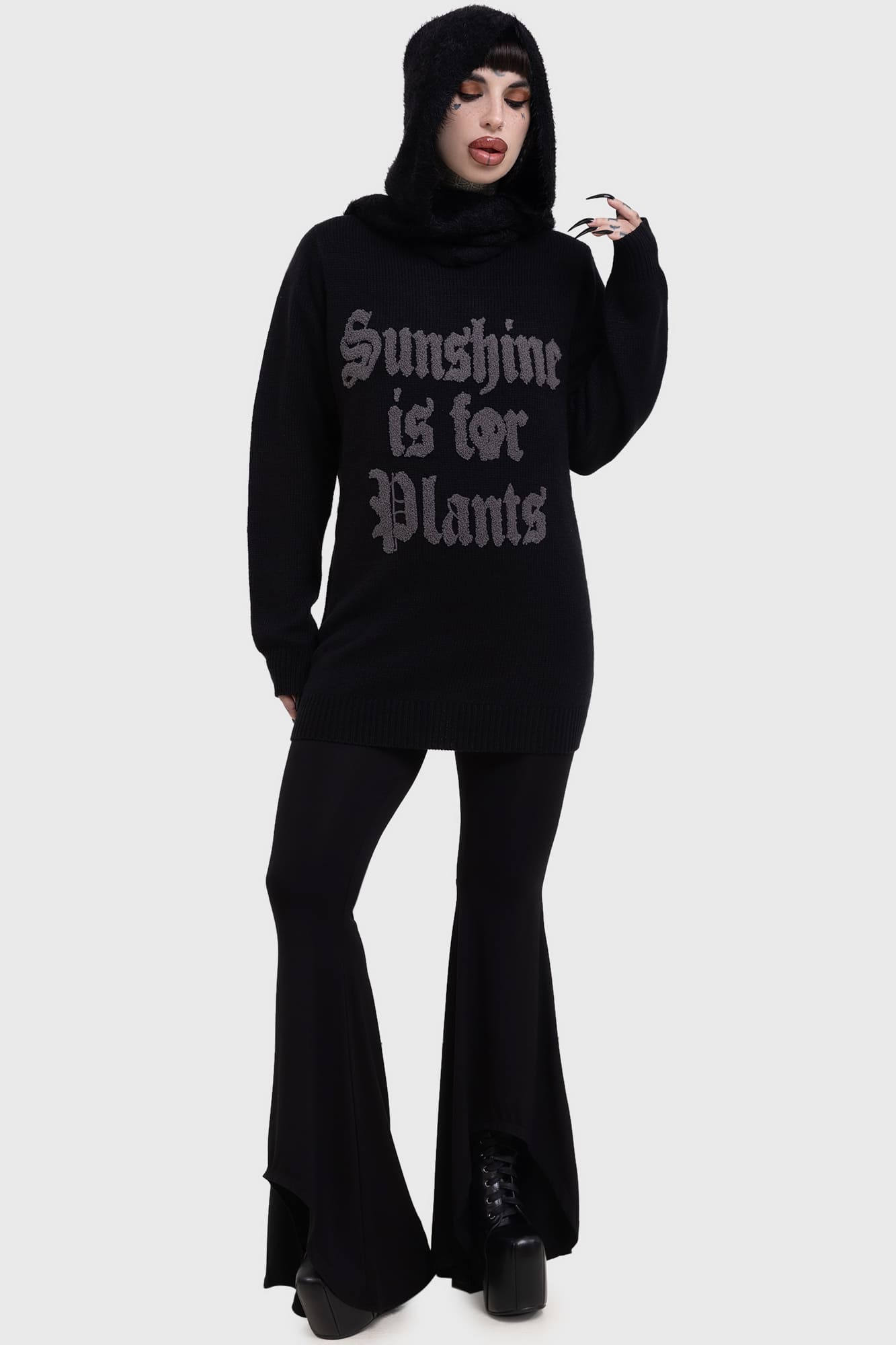 Killstar Sunshine For Plants Sweater - Soft Stretch Knit Crew Neck