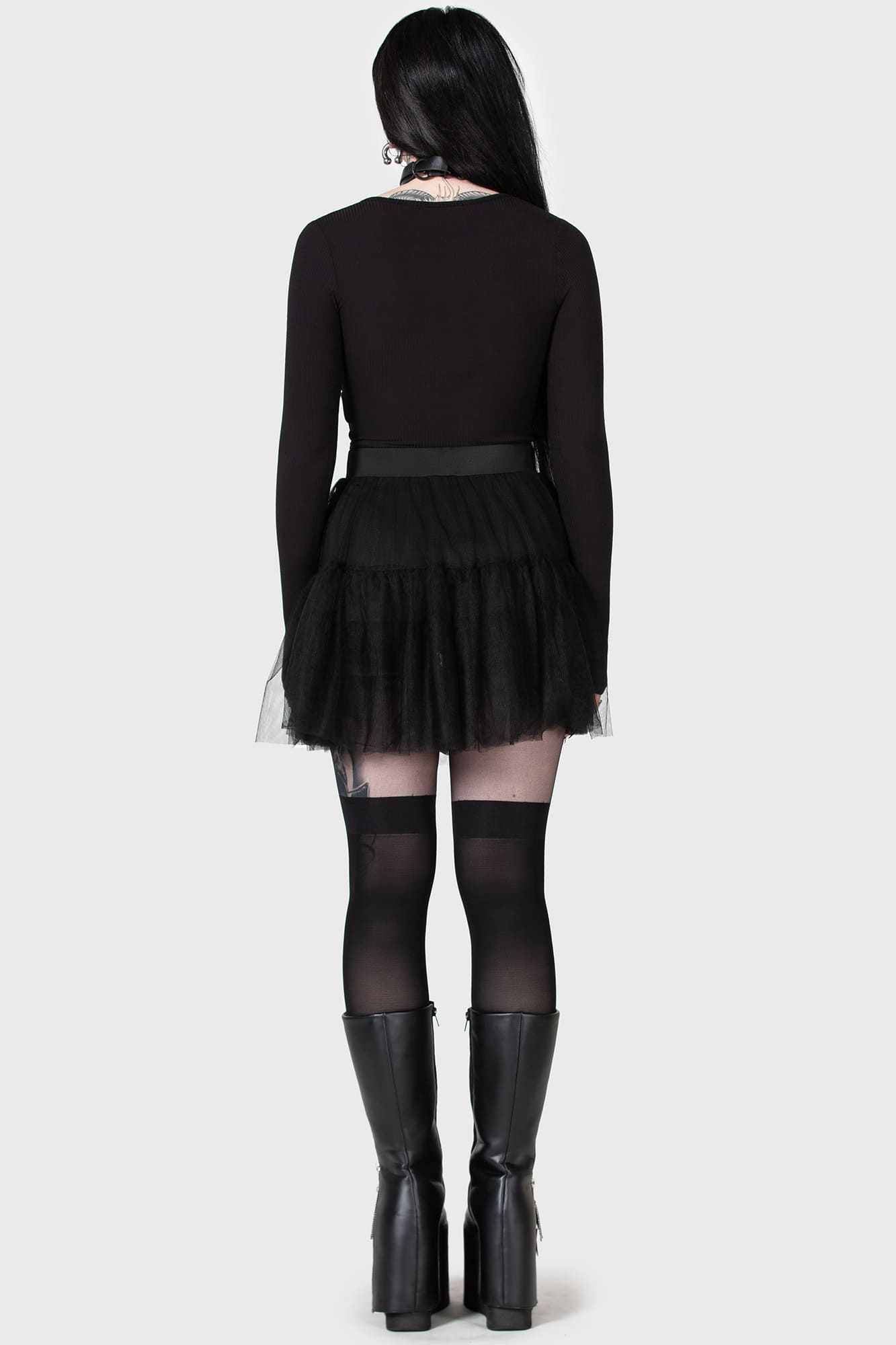 KIHILIST Tulle Mini Skirt with Attached Shorts – Stretch Fabric