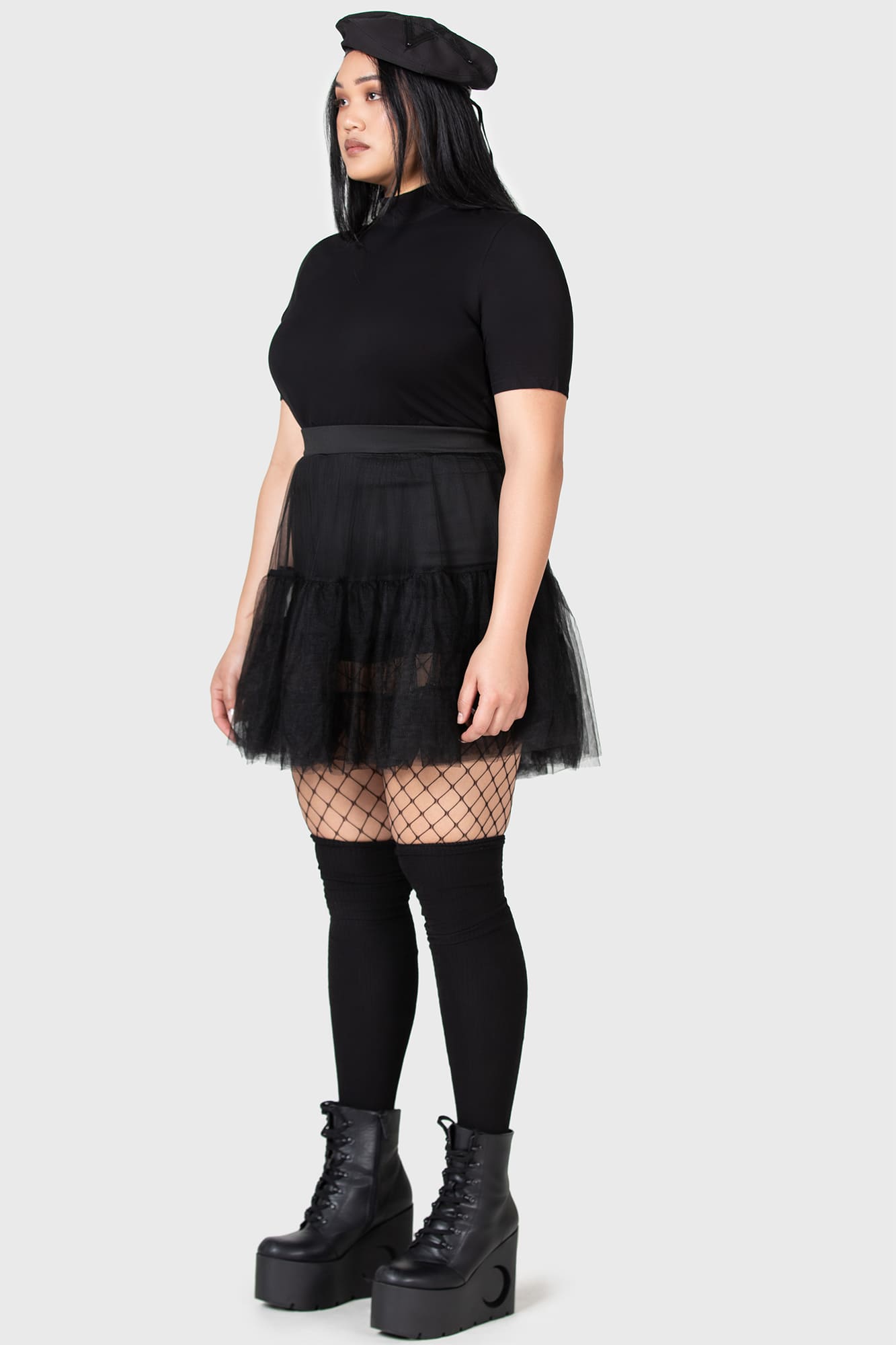 KIHILIST Tulle Mini Skirt with Attached Shorts – Stretch Fabric