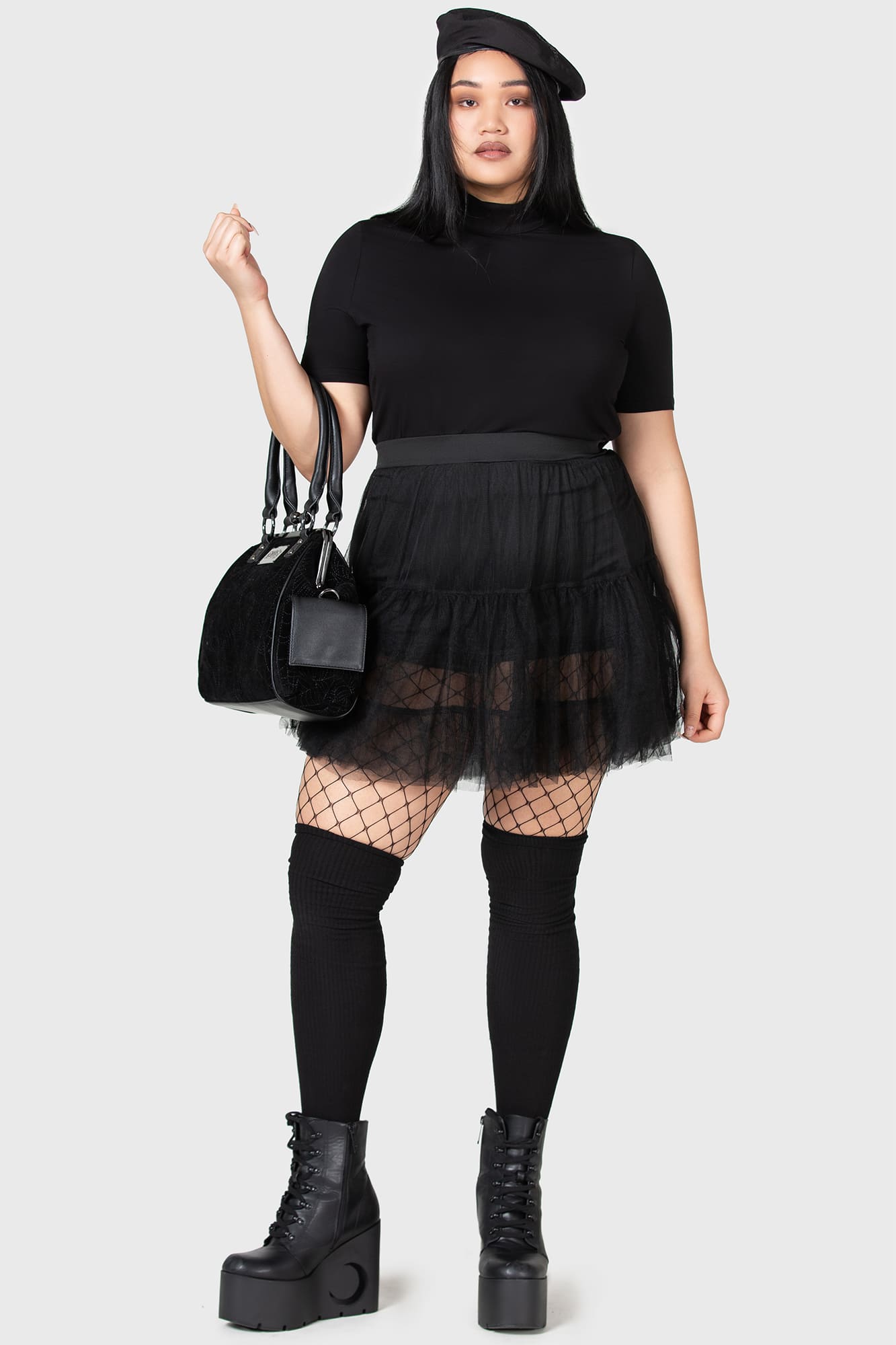 KIHILIST Tulle Mini Skirt with Attached Shorts – Stretch Fabric