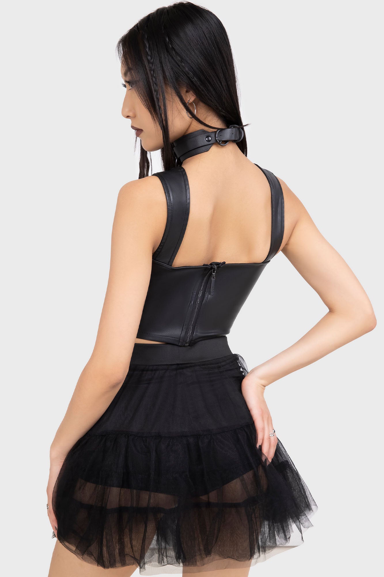 KIHILIST Tulle Mini Skirt with Attached Shorts – Stretch Fabric