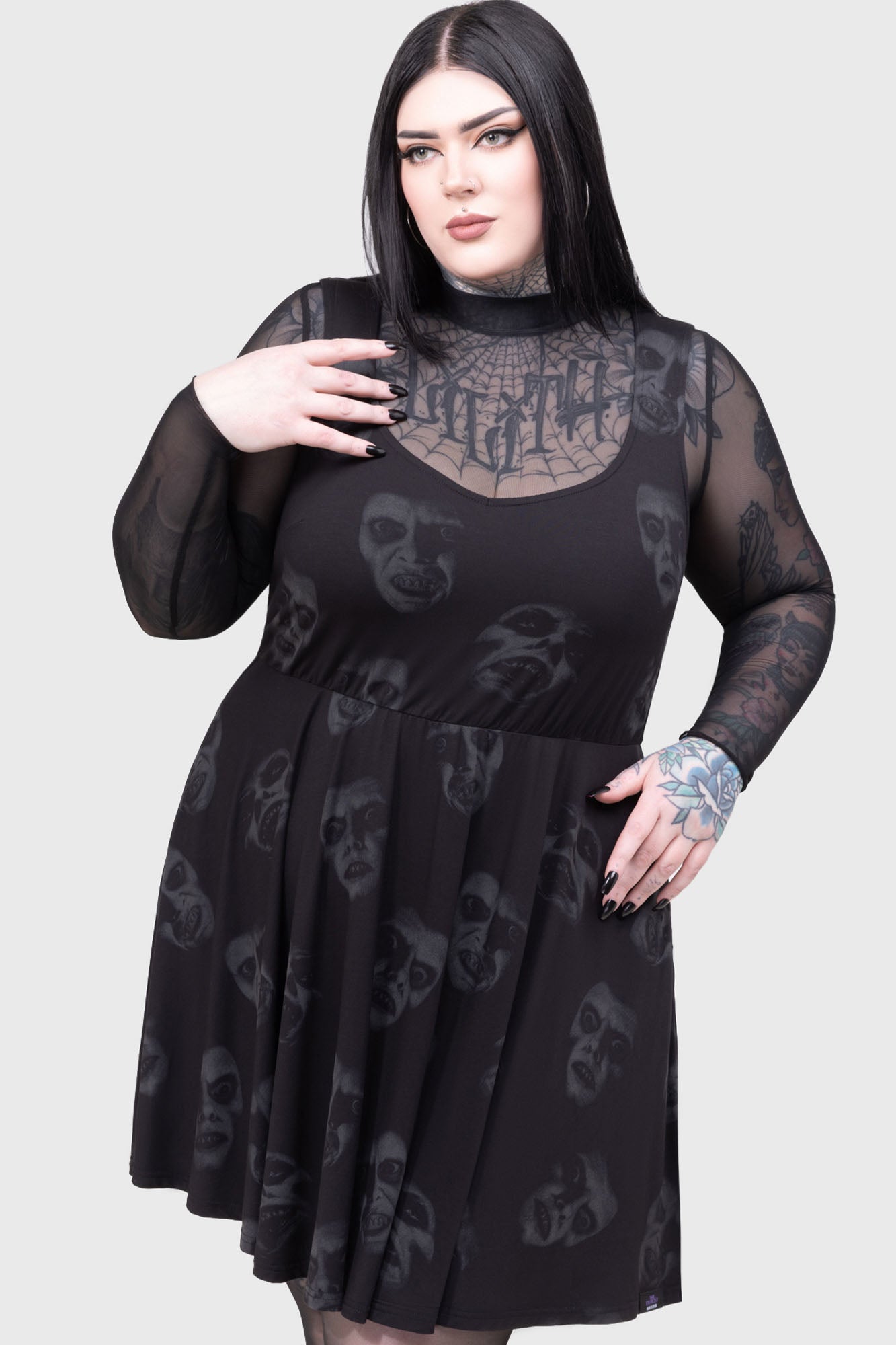 Killstar Exorcist Skater Skirt - Licensed Horror Print