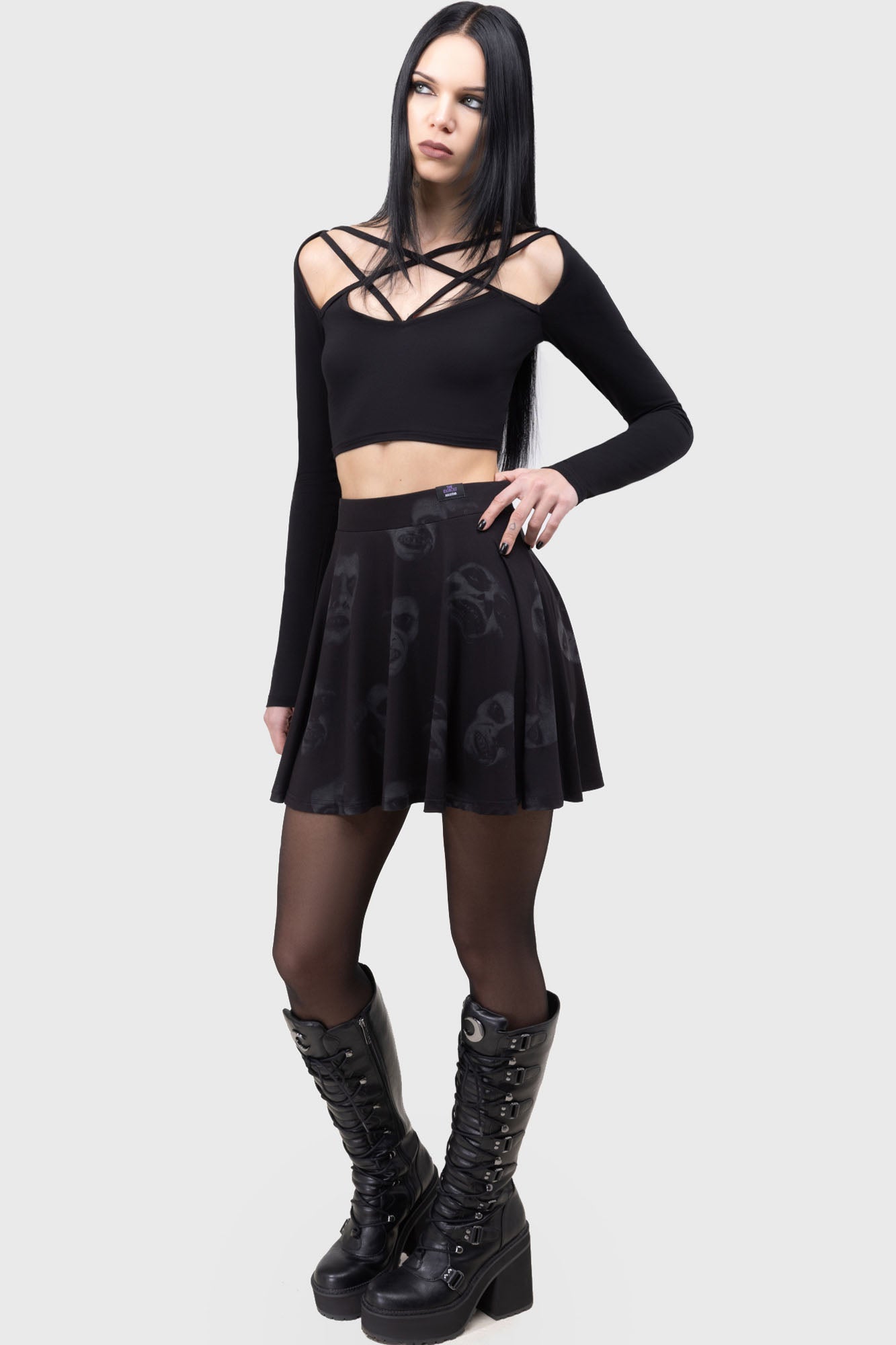 Killstar Exorcist Skater Skirt - Licensed Horror Print