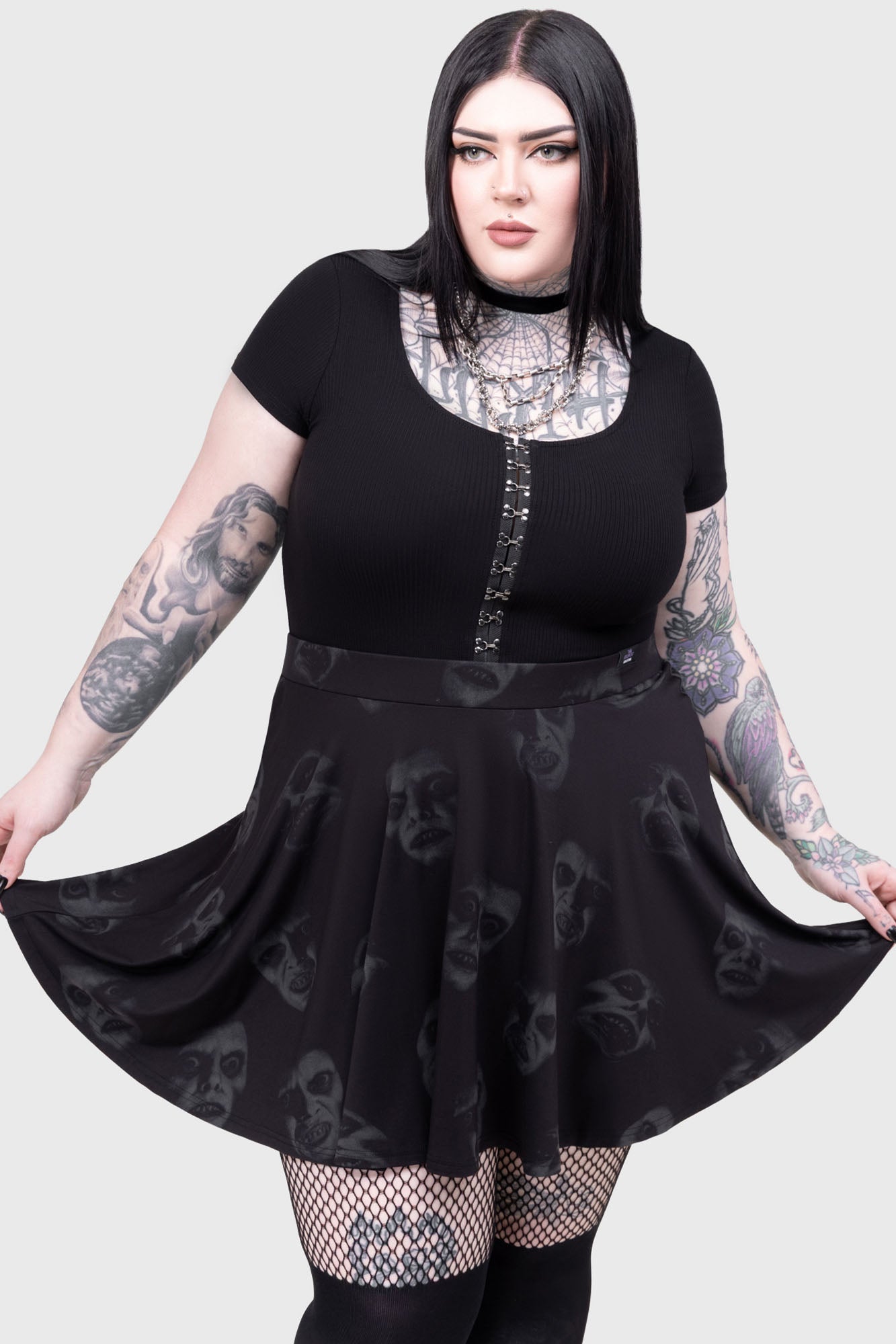 Killstar Exorcist Skater Skirt - Licensed Horror Print