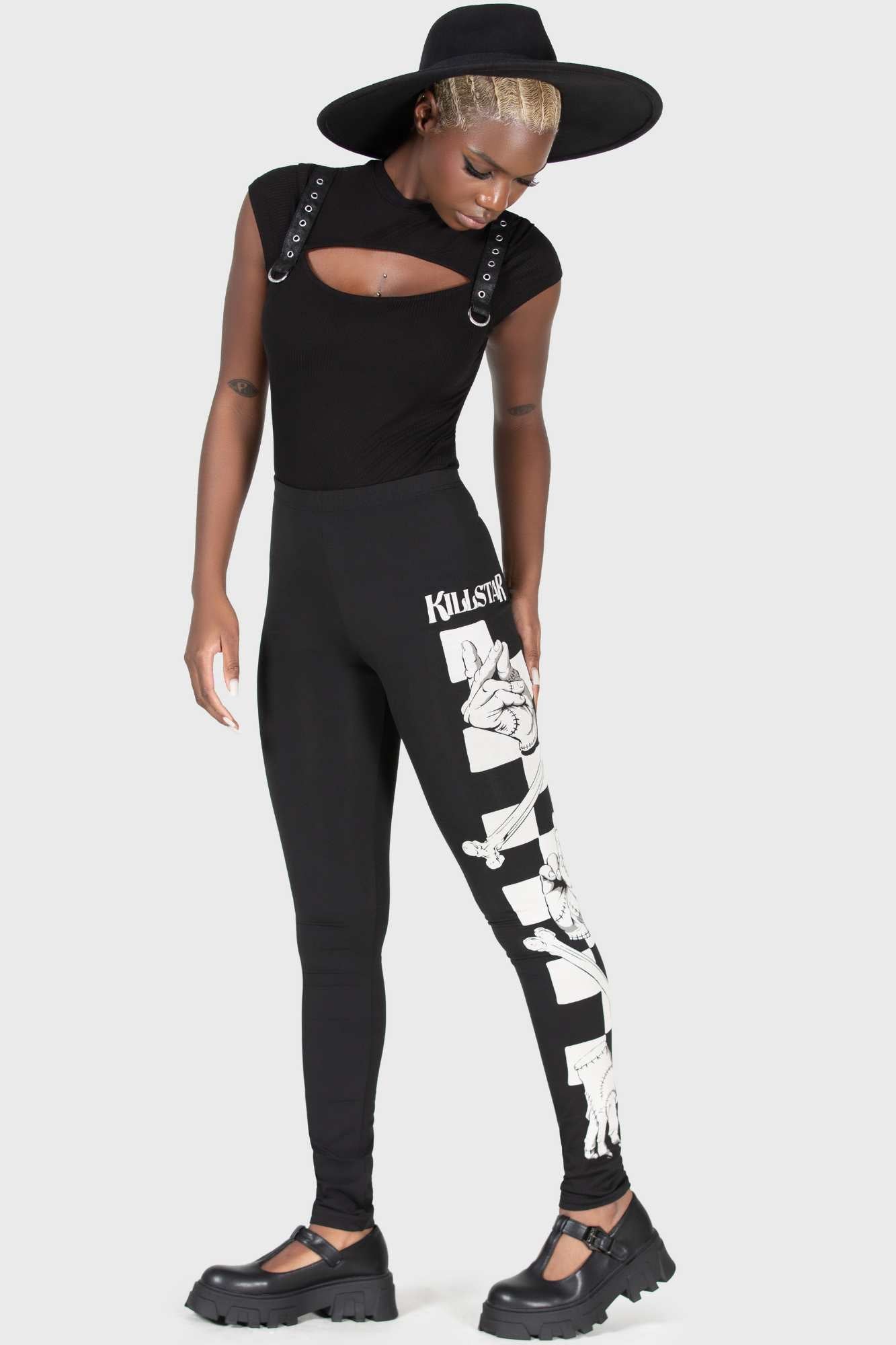 Wednesday Creepy Print Leggings by KILLSTAR