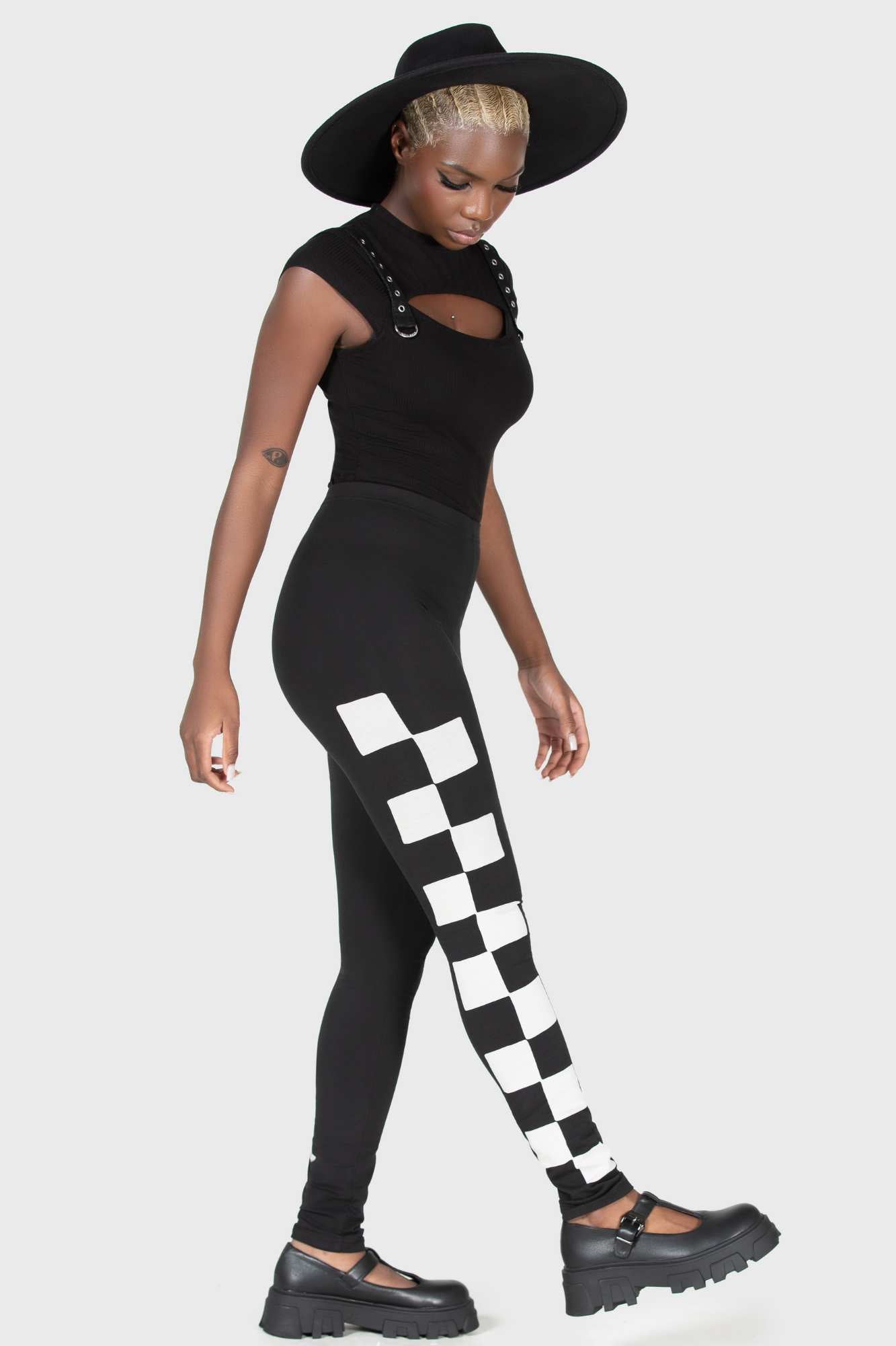 Wednesday Creepy Print Leggings by KILLSTAR