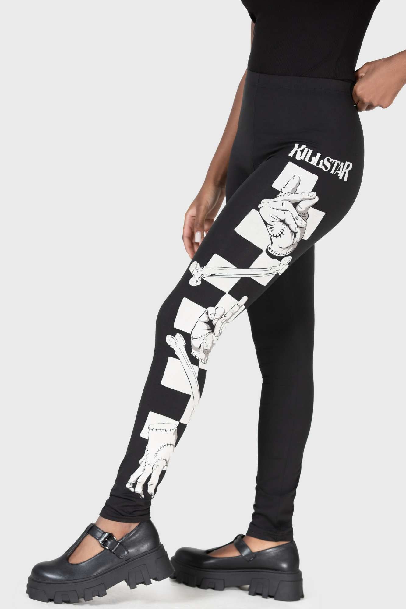Wednesday Creepy Print Leggings by KILLSTAR