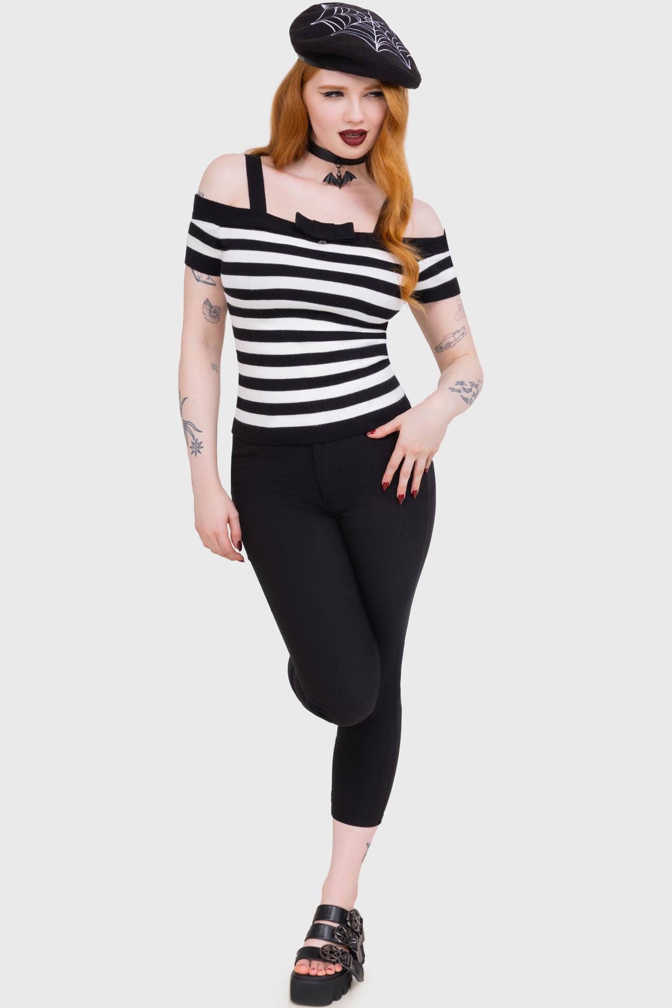 Killstar Anomaly Capri Pants - Stretchy Woven Fabric, Functional Pockets
