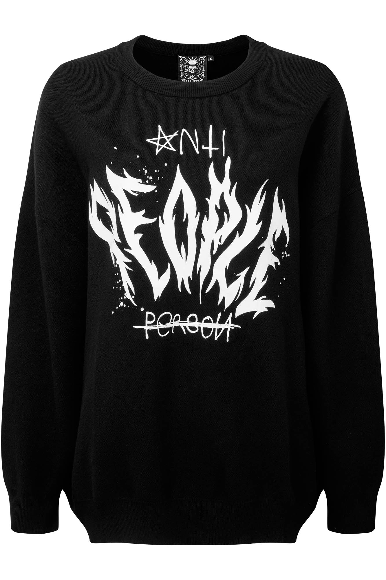 Killstar Batwing Sweater - Anti People Graphic Knit Top